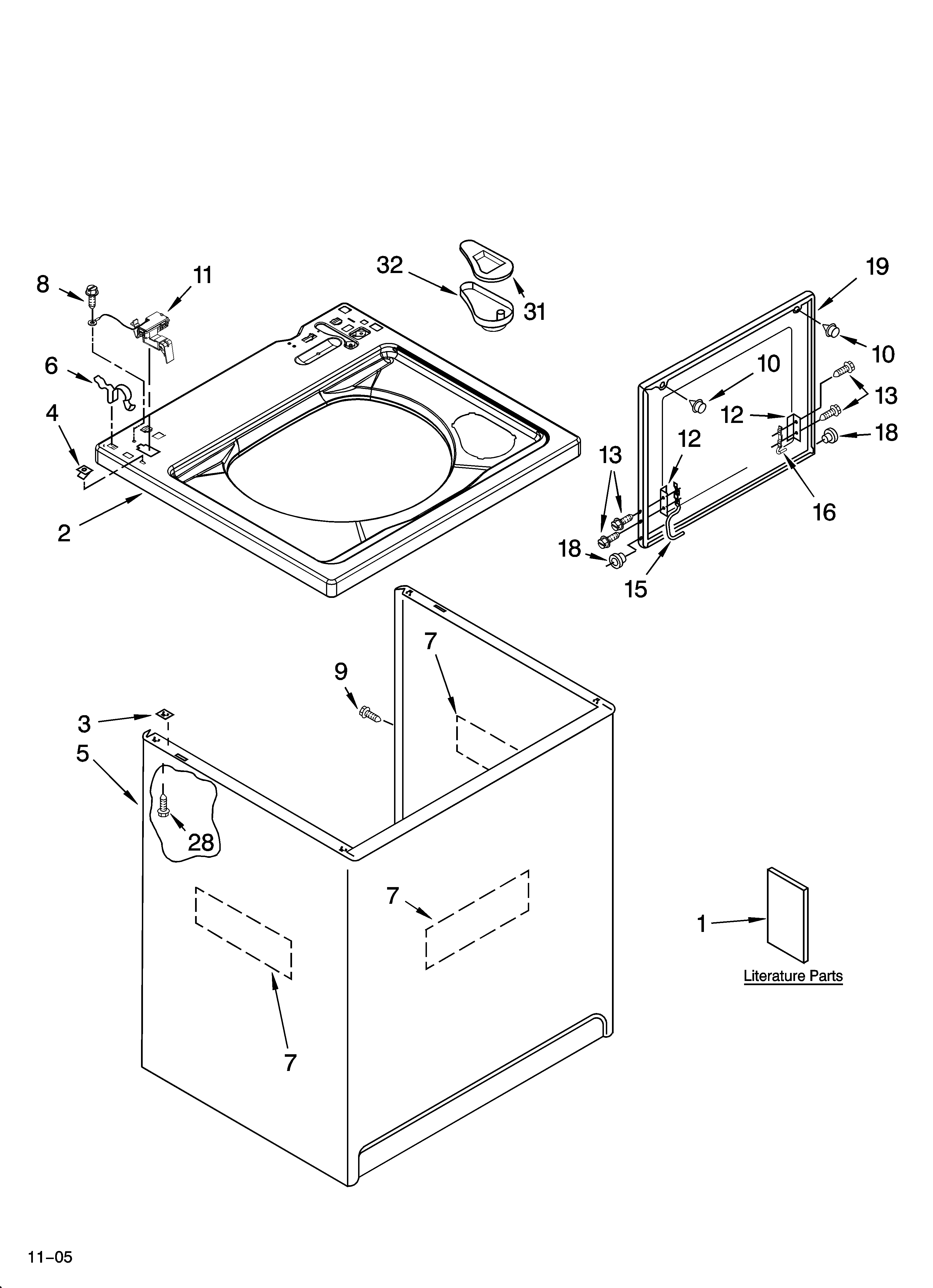 TOP AND CABINET PARTS