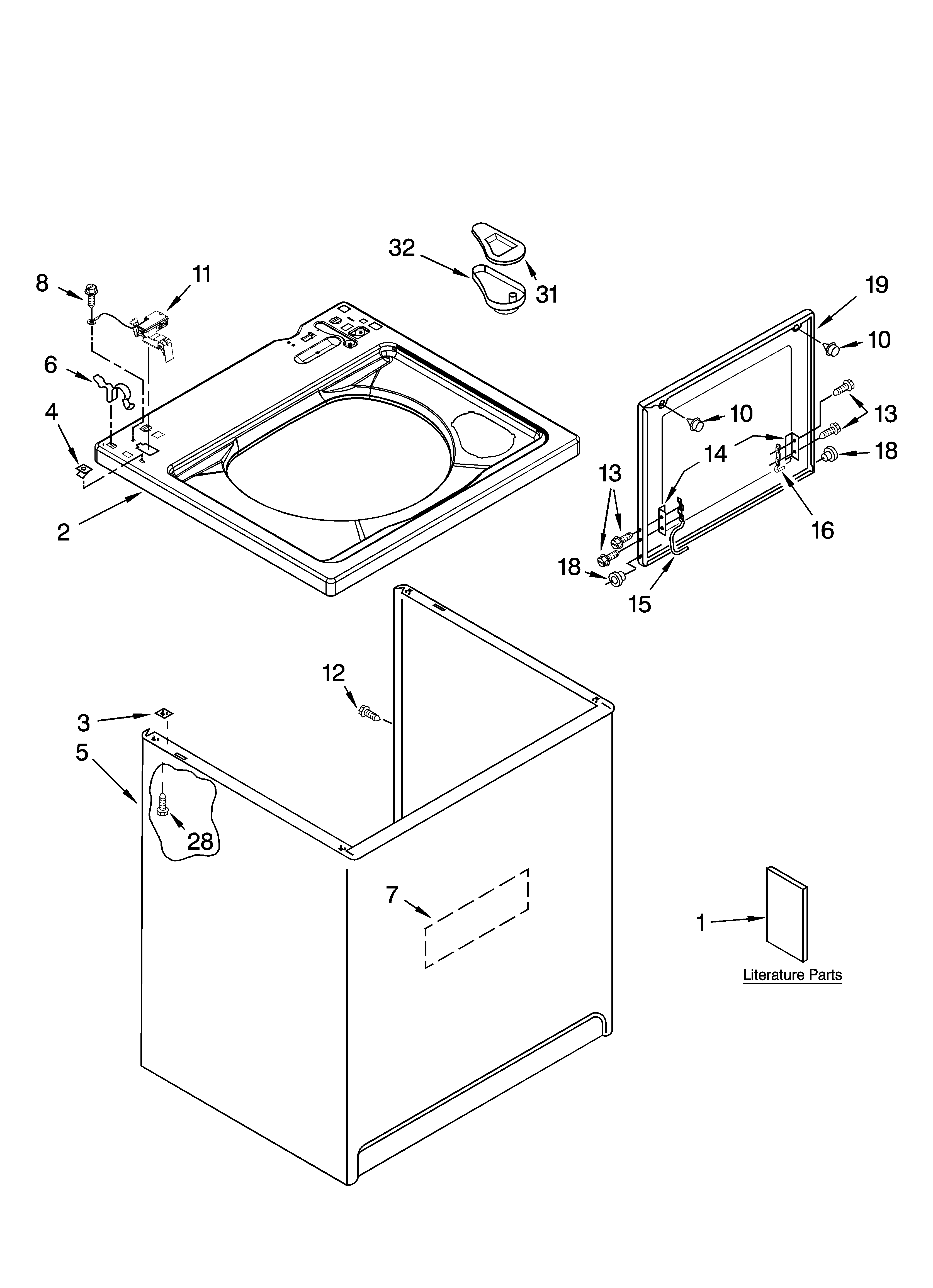 Top and cabinet parts