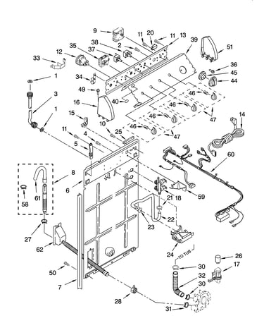 Controls and rear panel parts