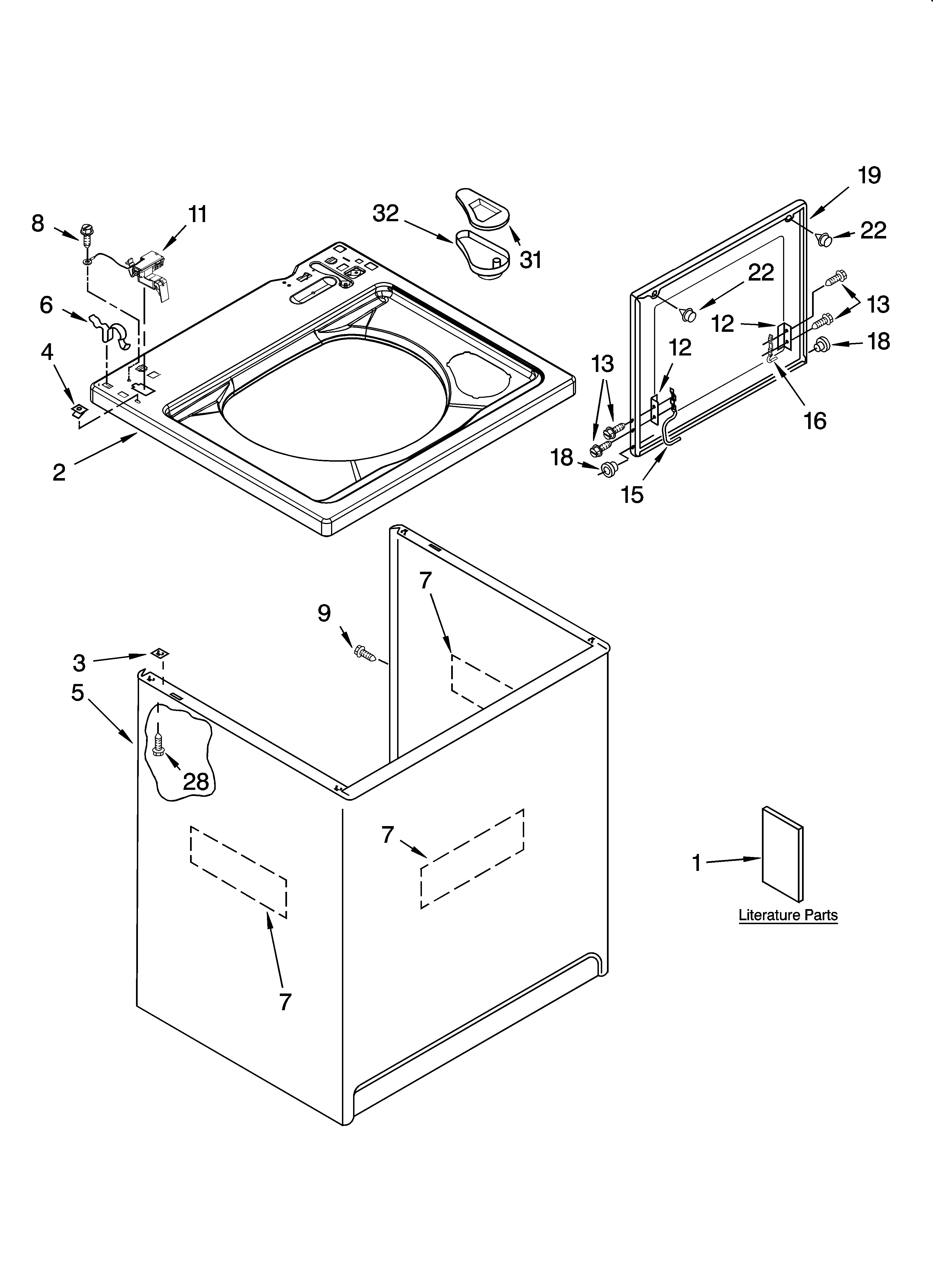 Top and cabinet parts