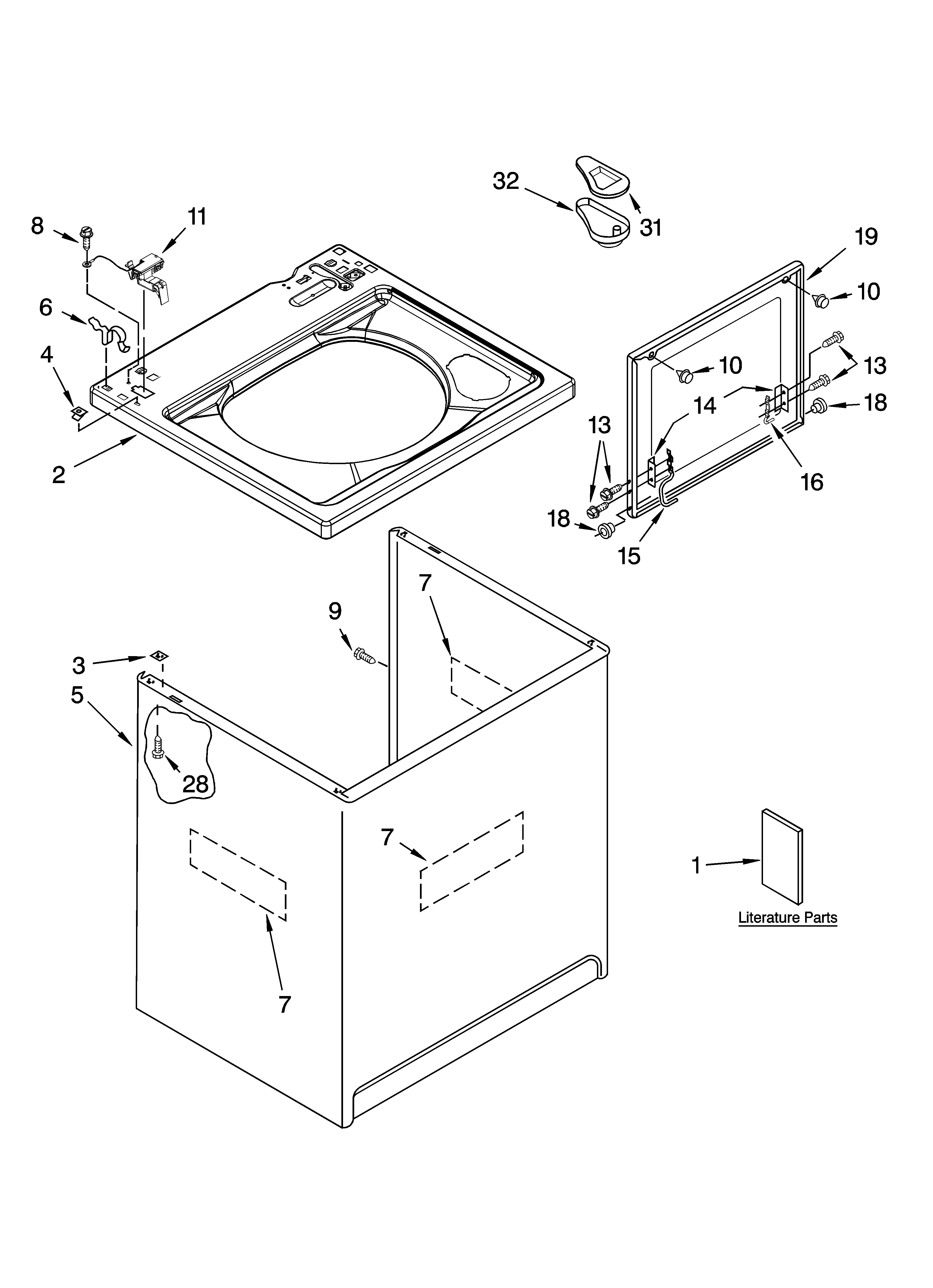 Top and cabinet parts
