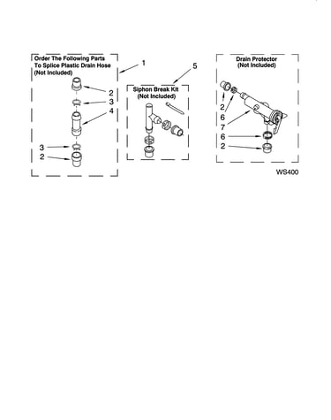 Water system parts, optional parts (not included)