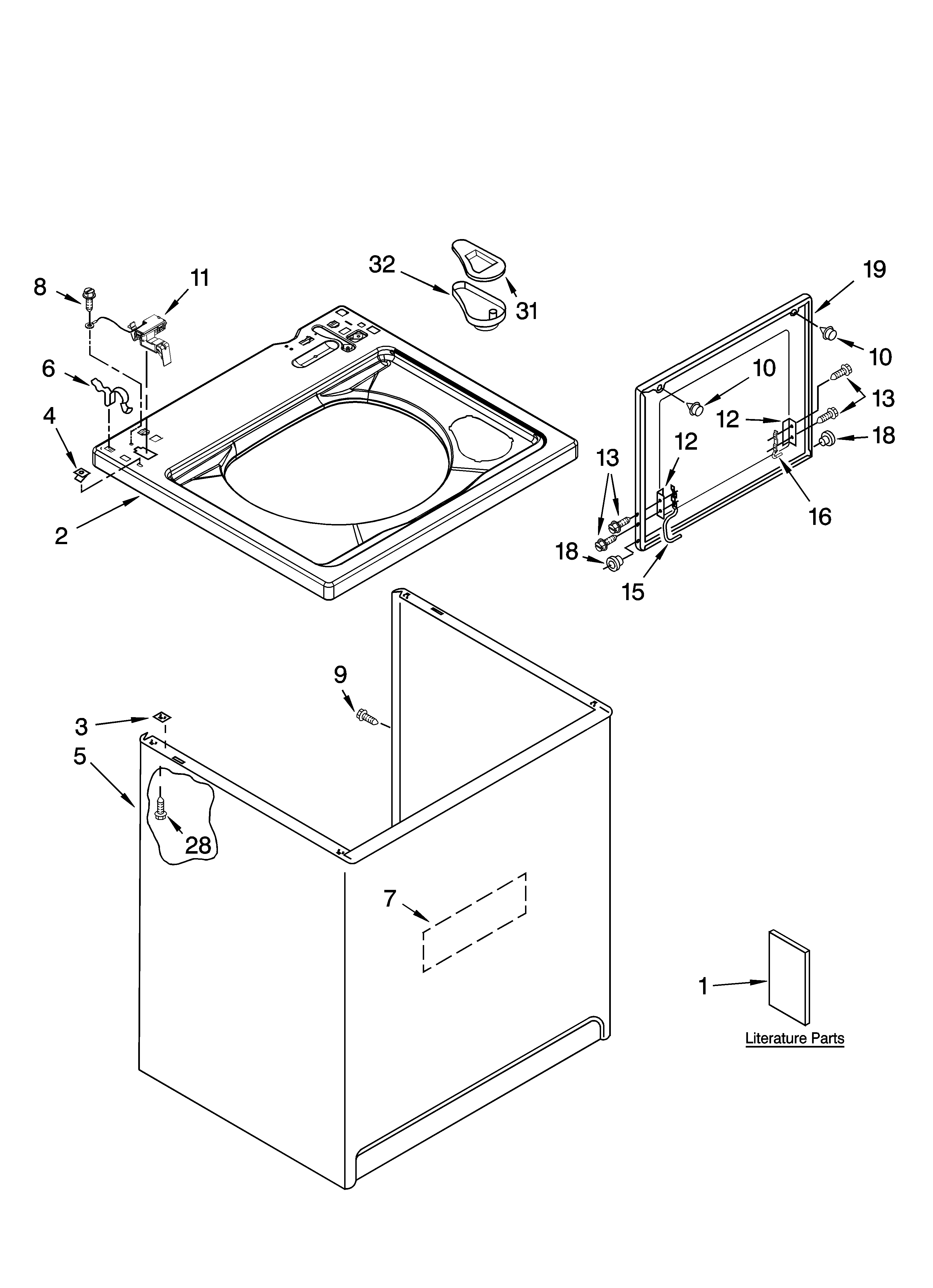 TOP AND CABINET PARTS