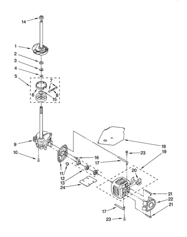 Brake, clutch, gearcase, motor and pump parts