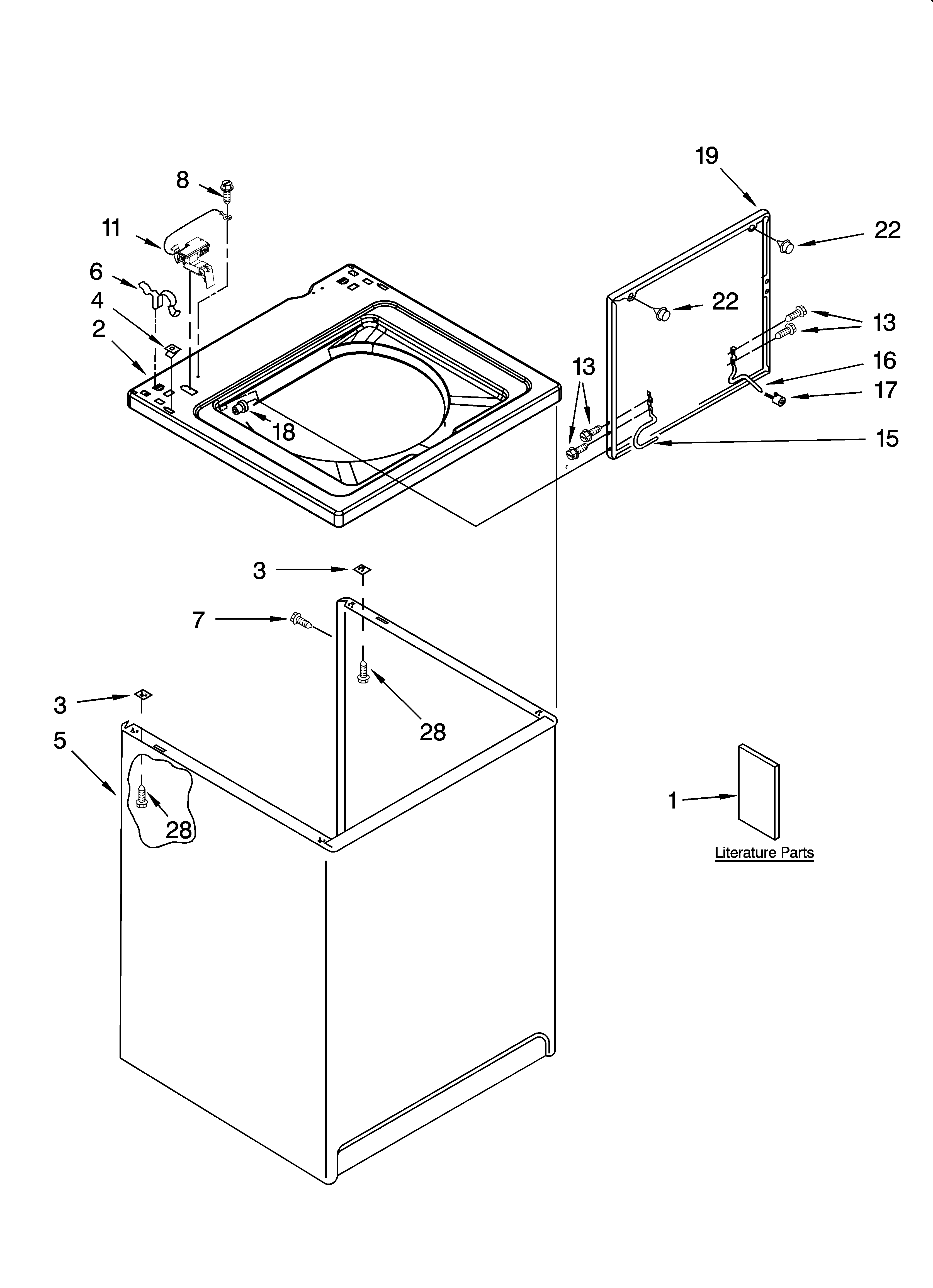 Top and cabinet parts