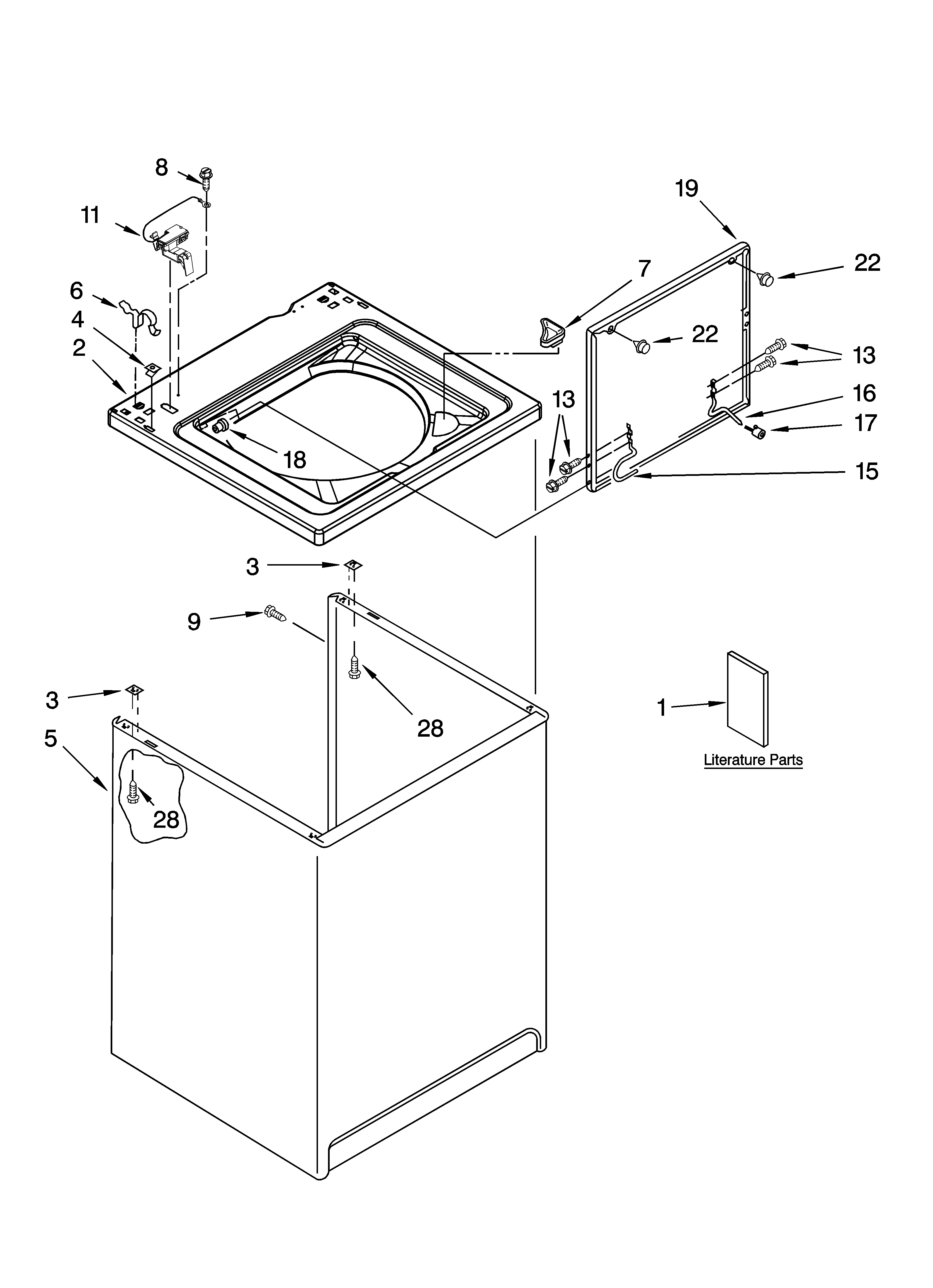 Top and cabinet parts