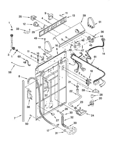 Controls and rear panel parts