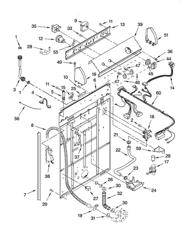 Controls and rear panel parts