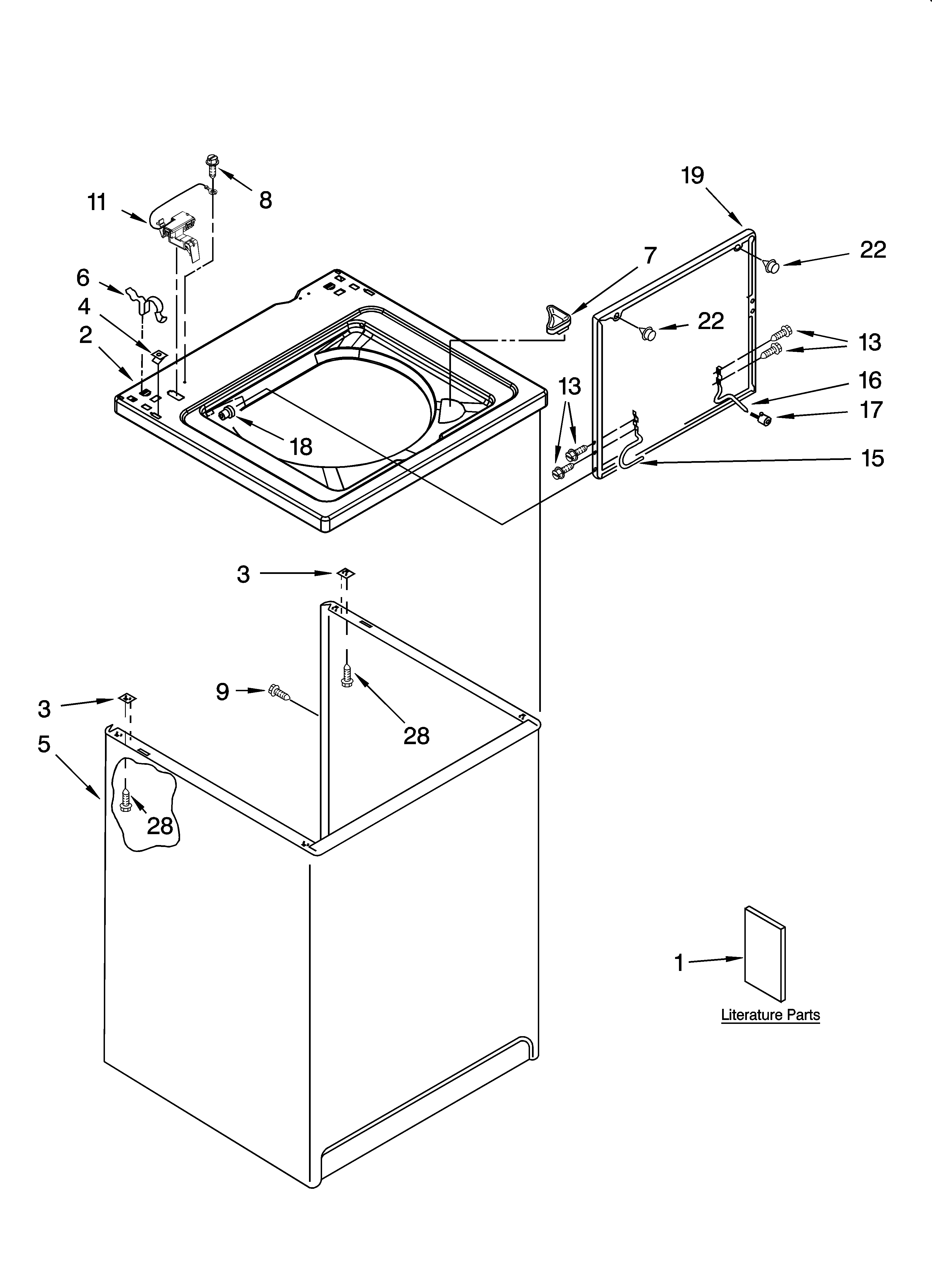 Top and cabinet parts