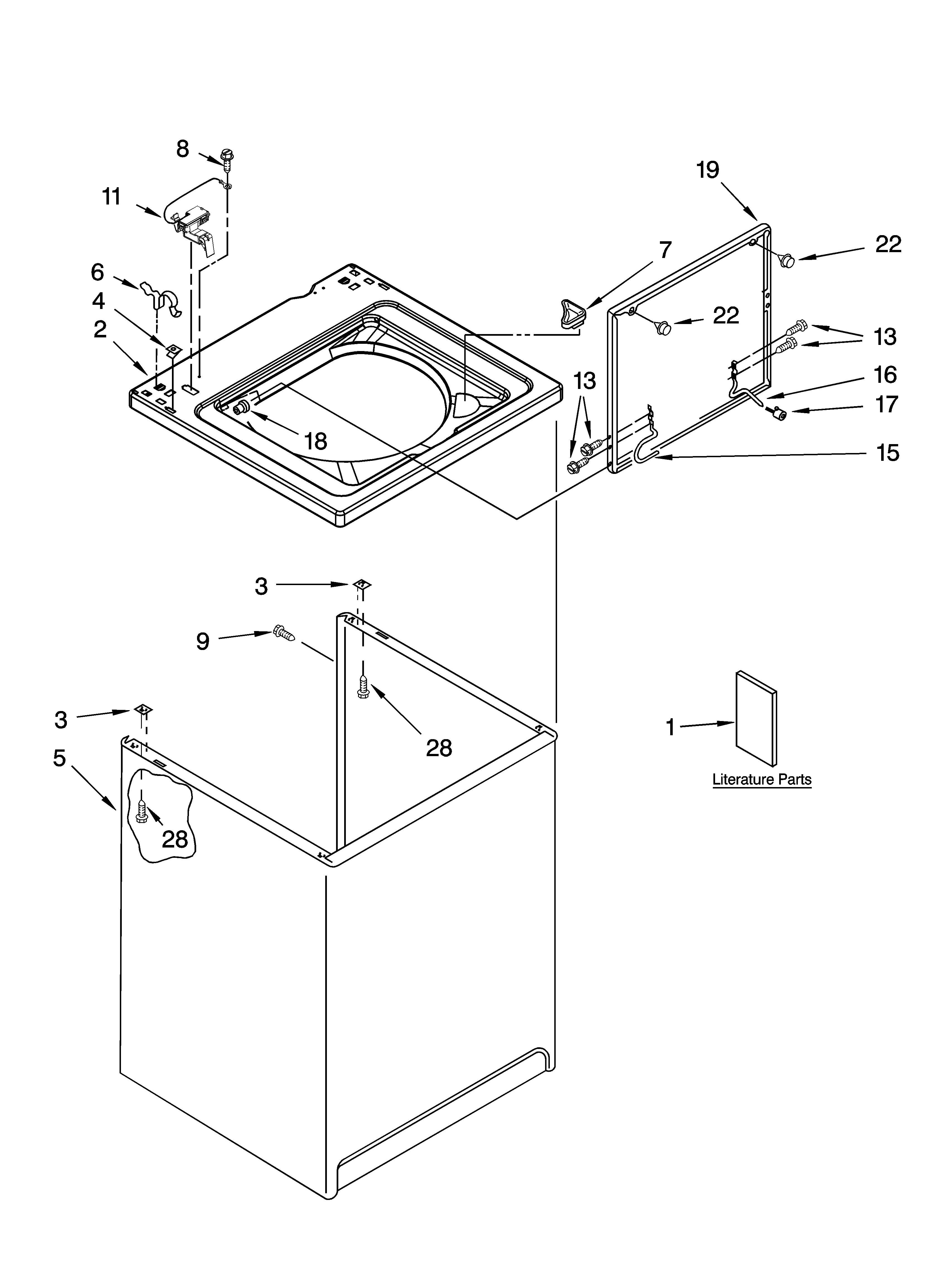 Top and cabinet parts
