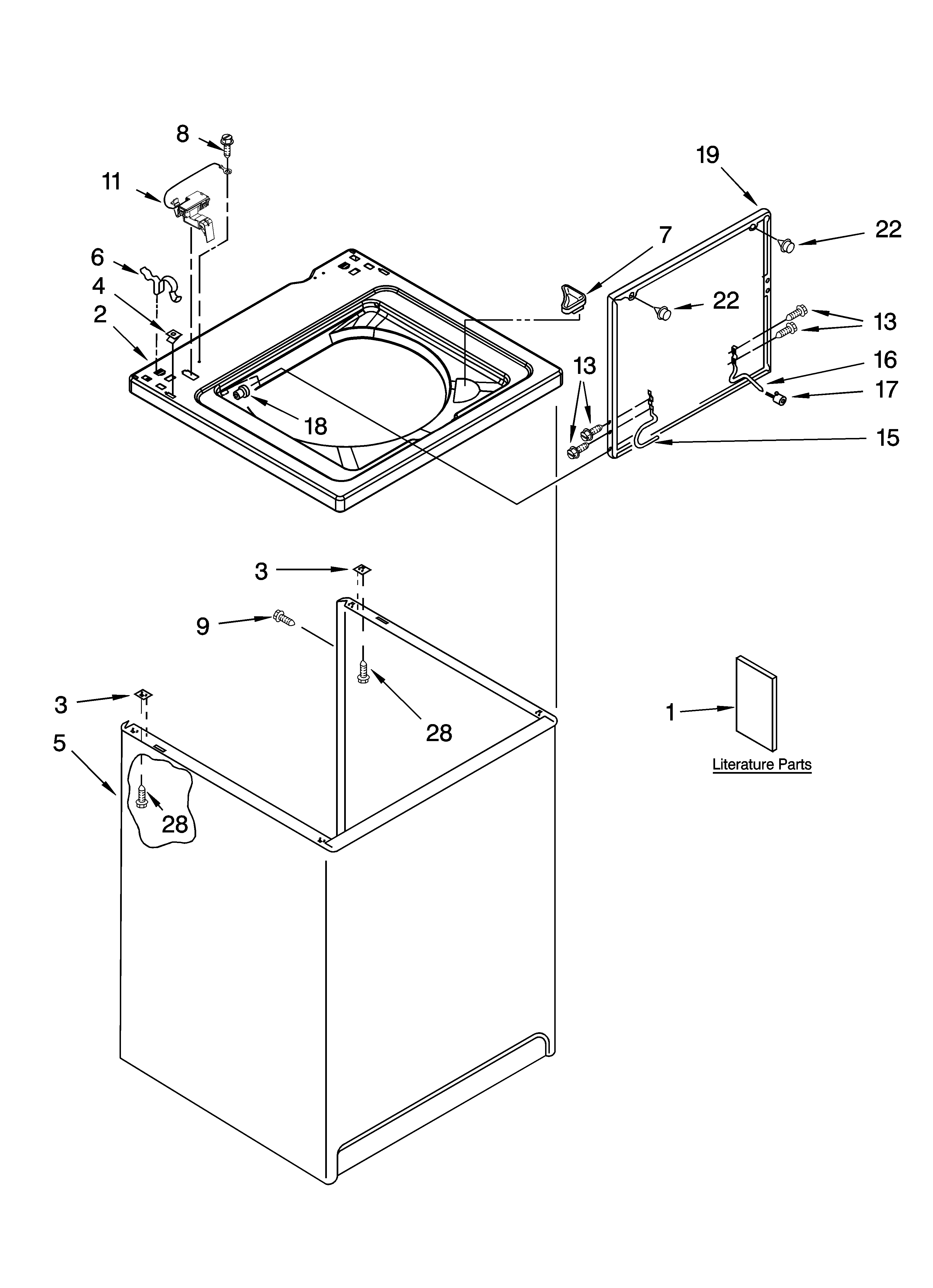 TOP AND CABINET PARTS