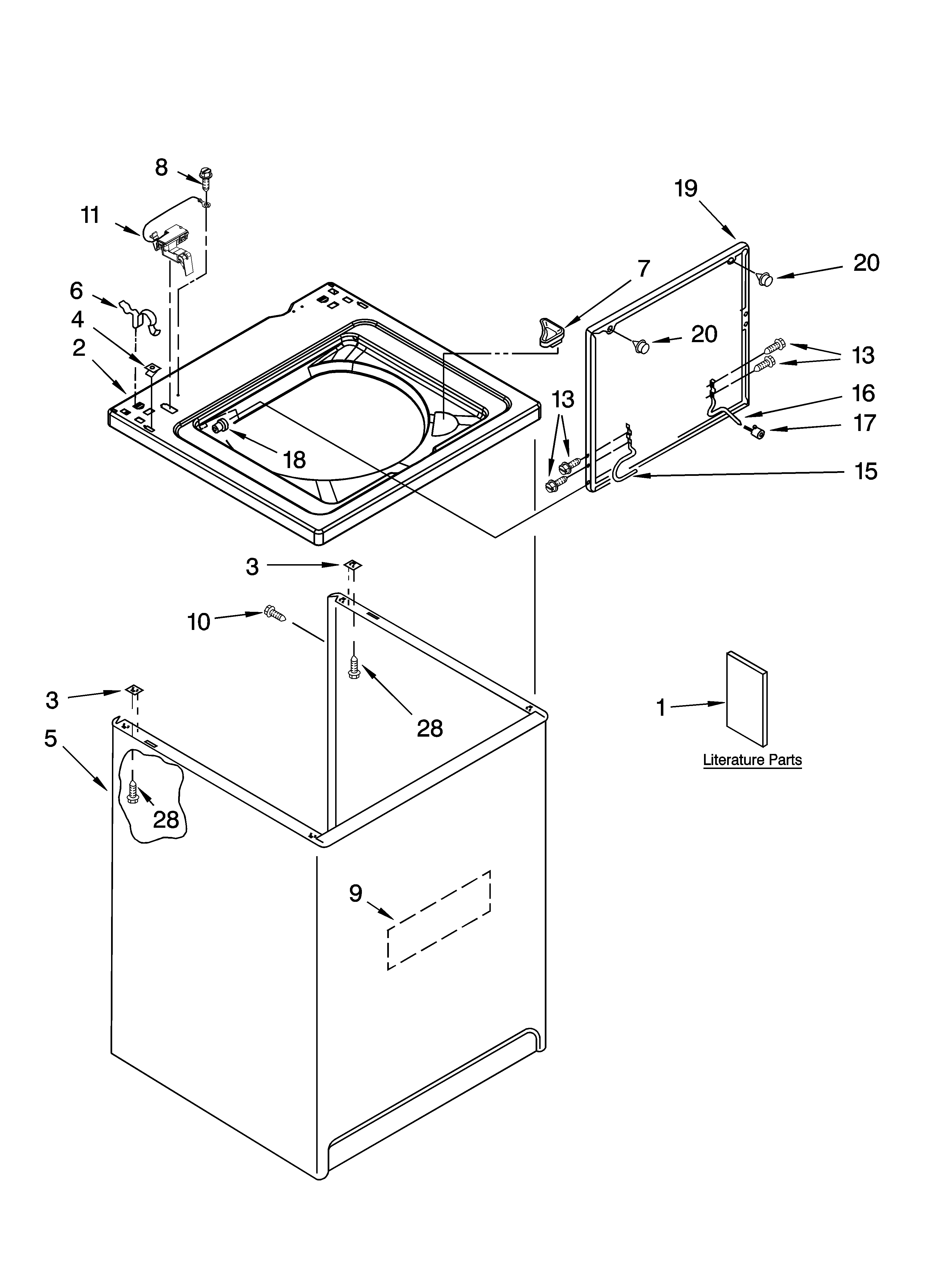 Top and cabinet parts