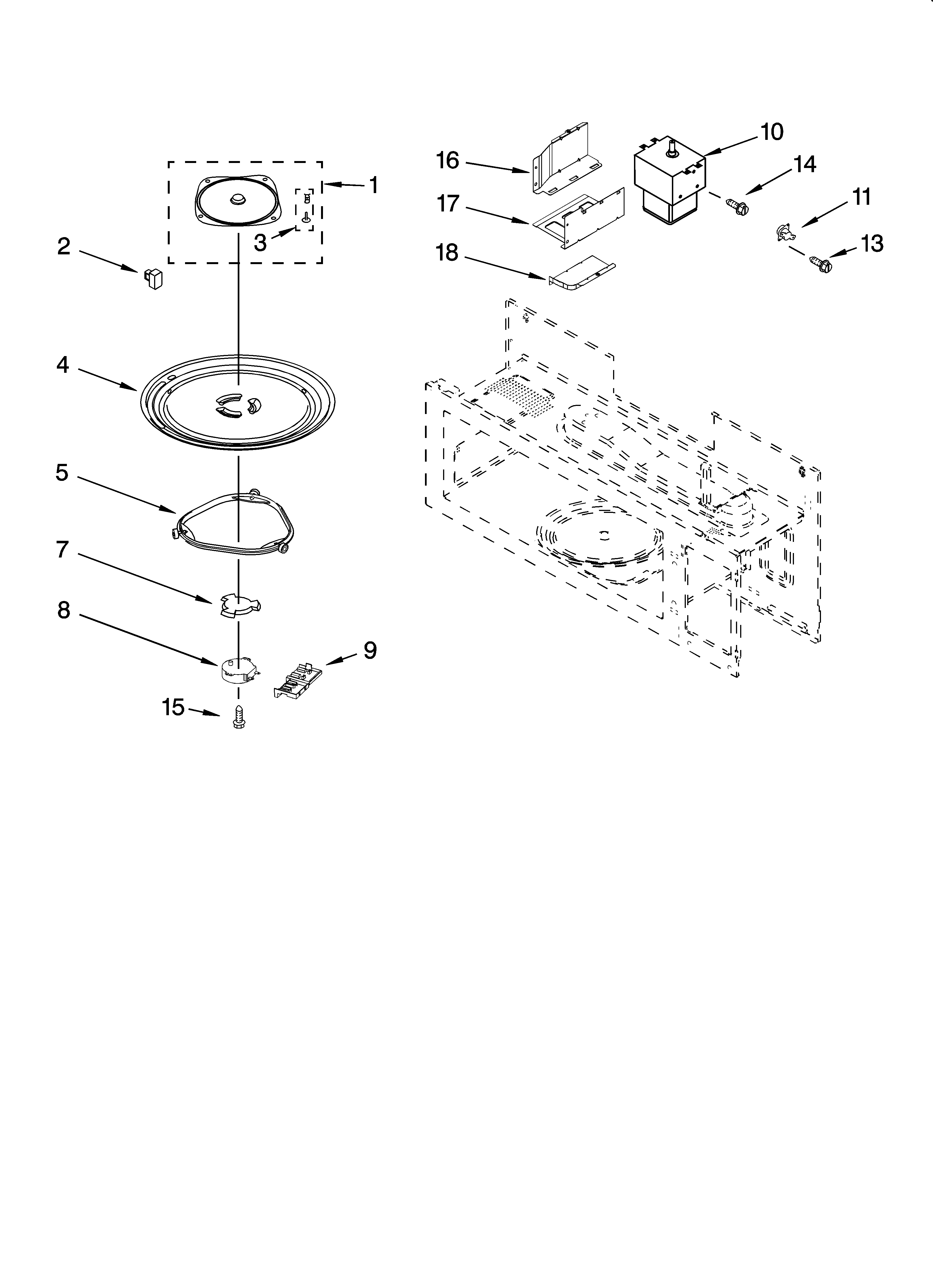 Magnetron and turntable parts