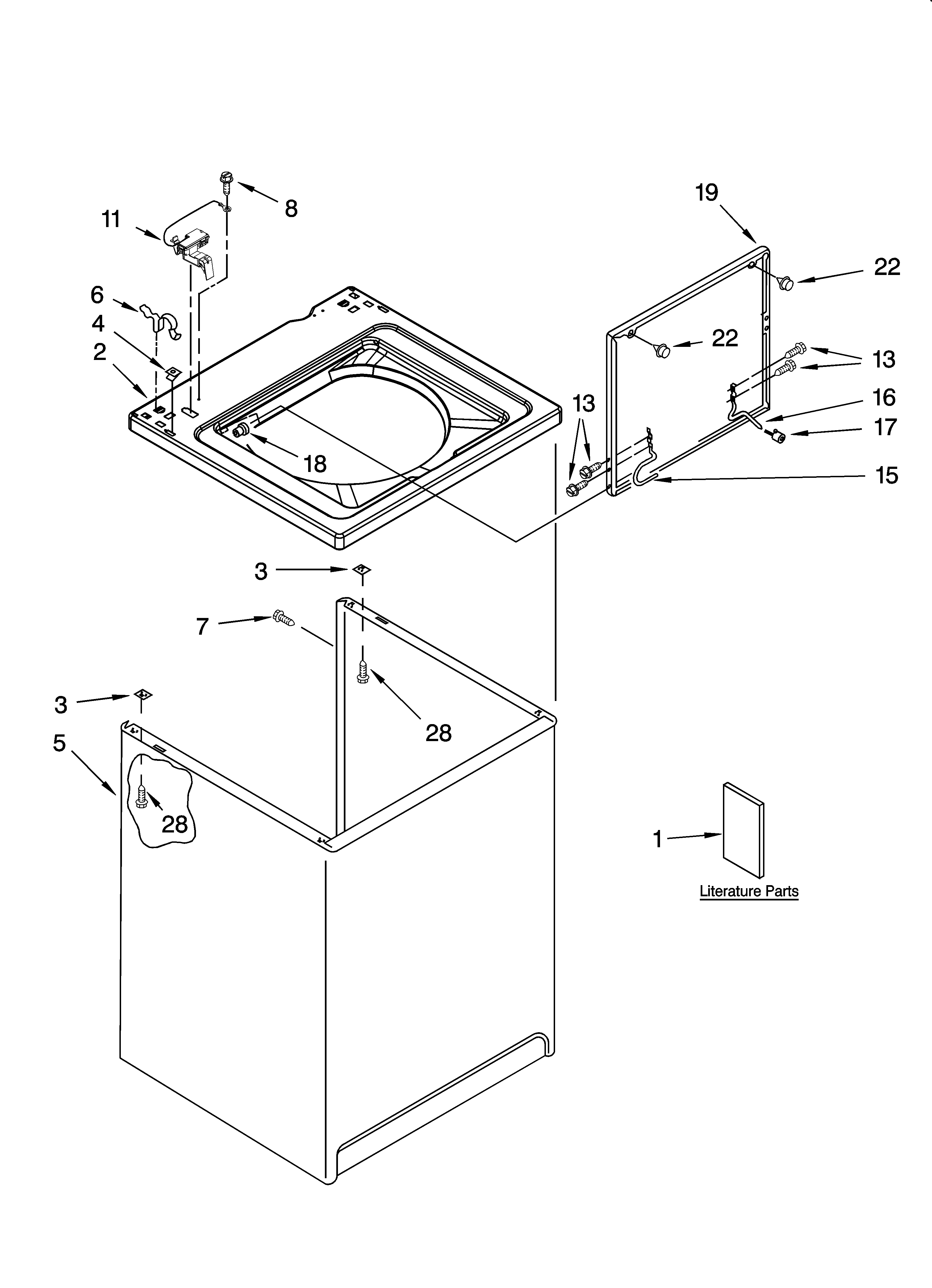 Top and cabinet parts