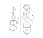 Roper RAS6233PQ3 agitator, basket and tub parts diagram