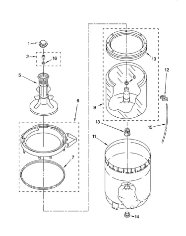 Agitator, basket and tub parts