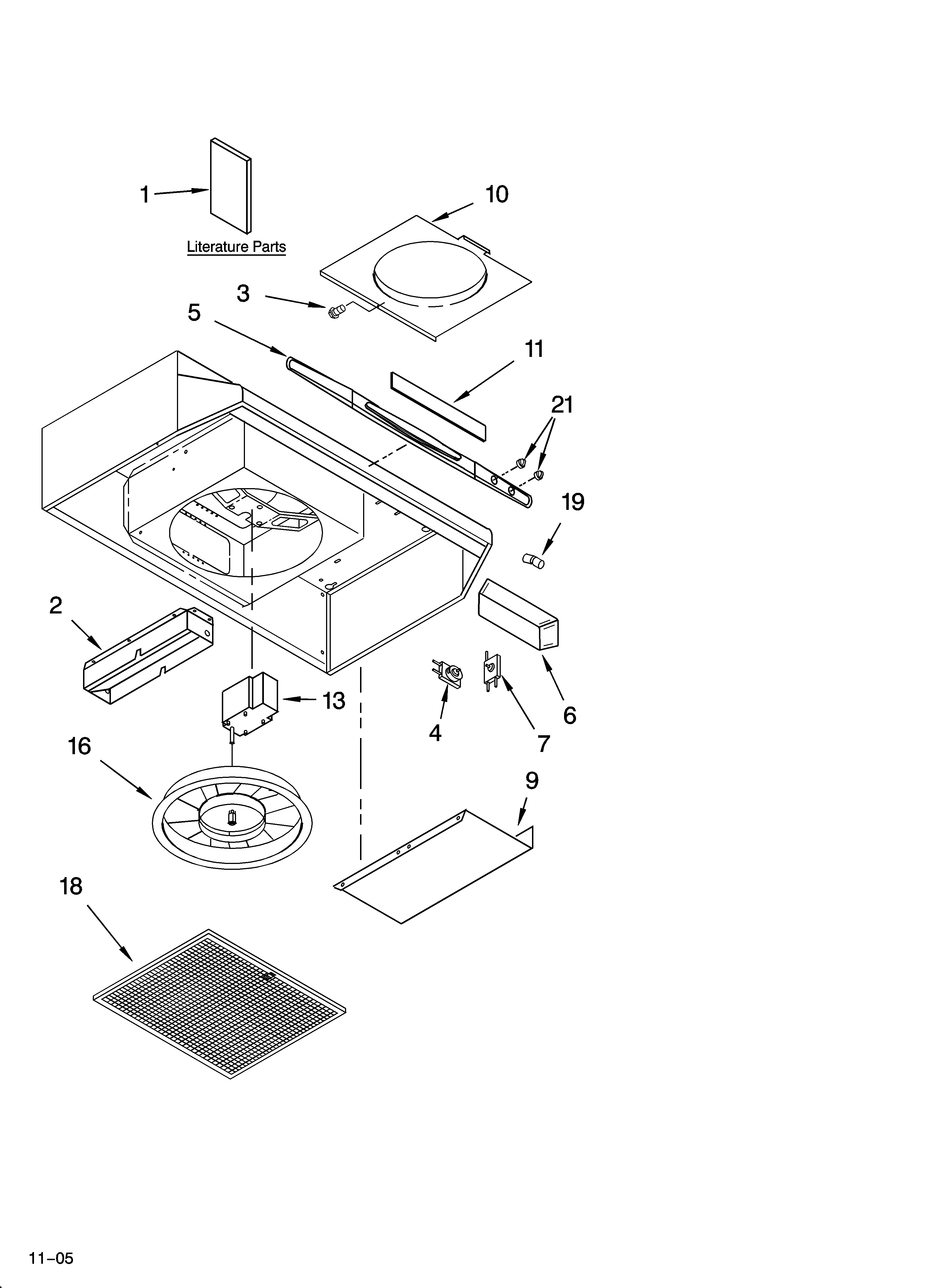 Range hood parts