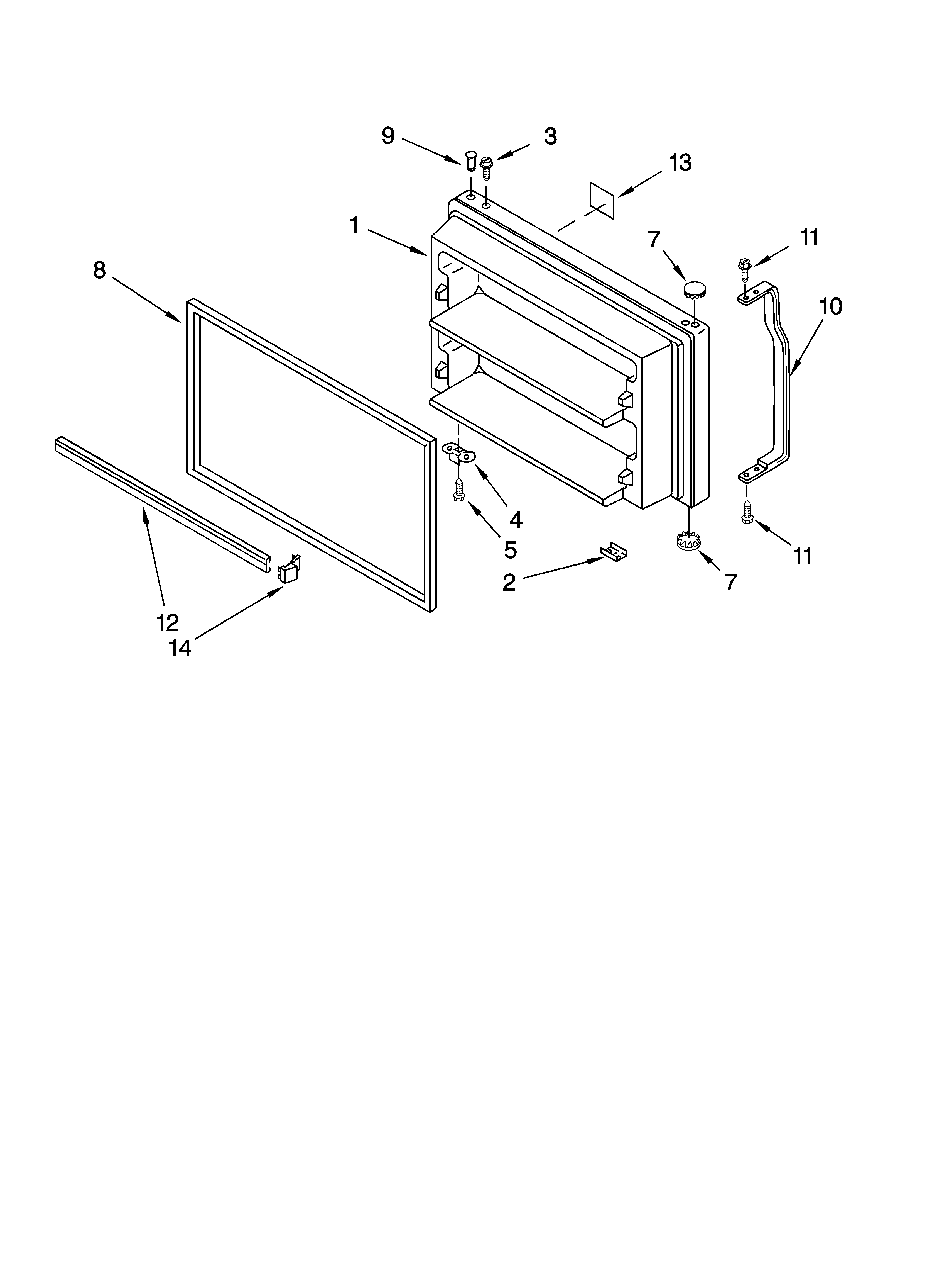 Freezer door parts