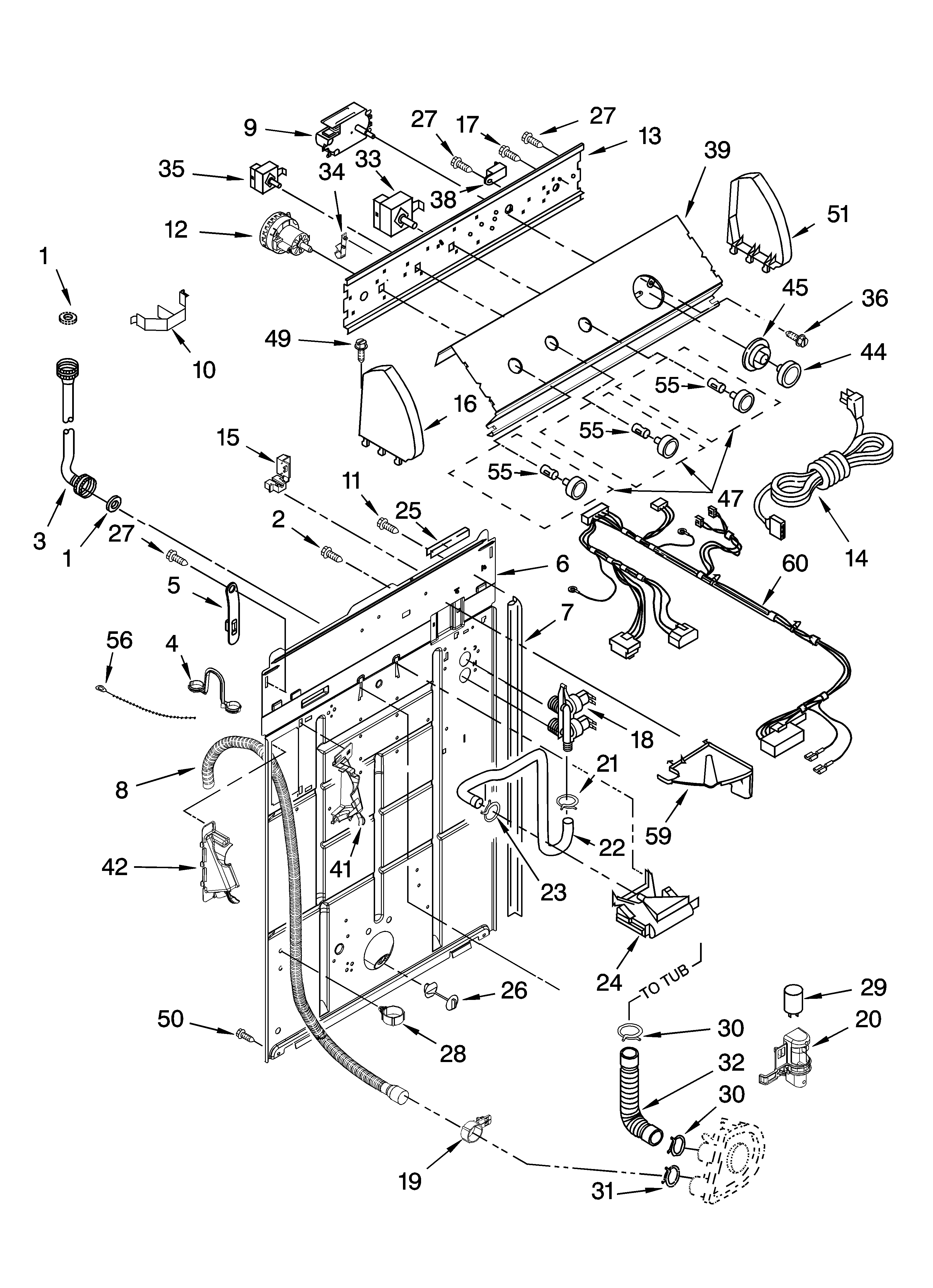 Controls and rear panel parts