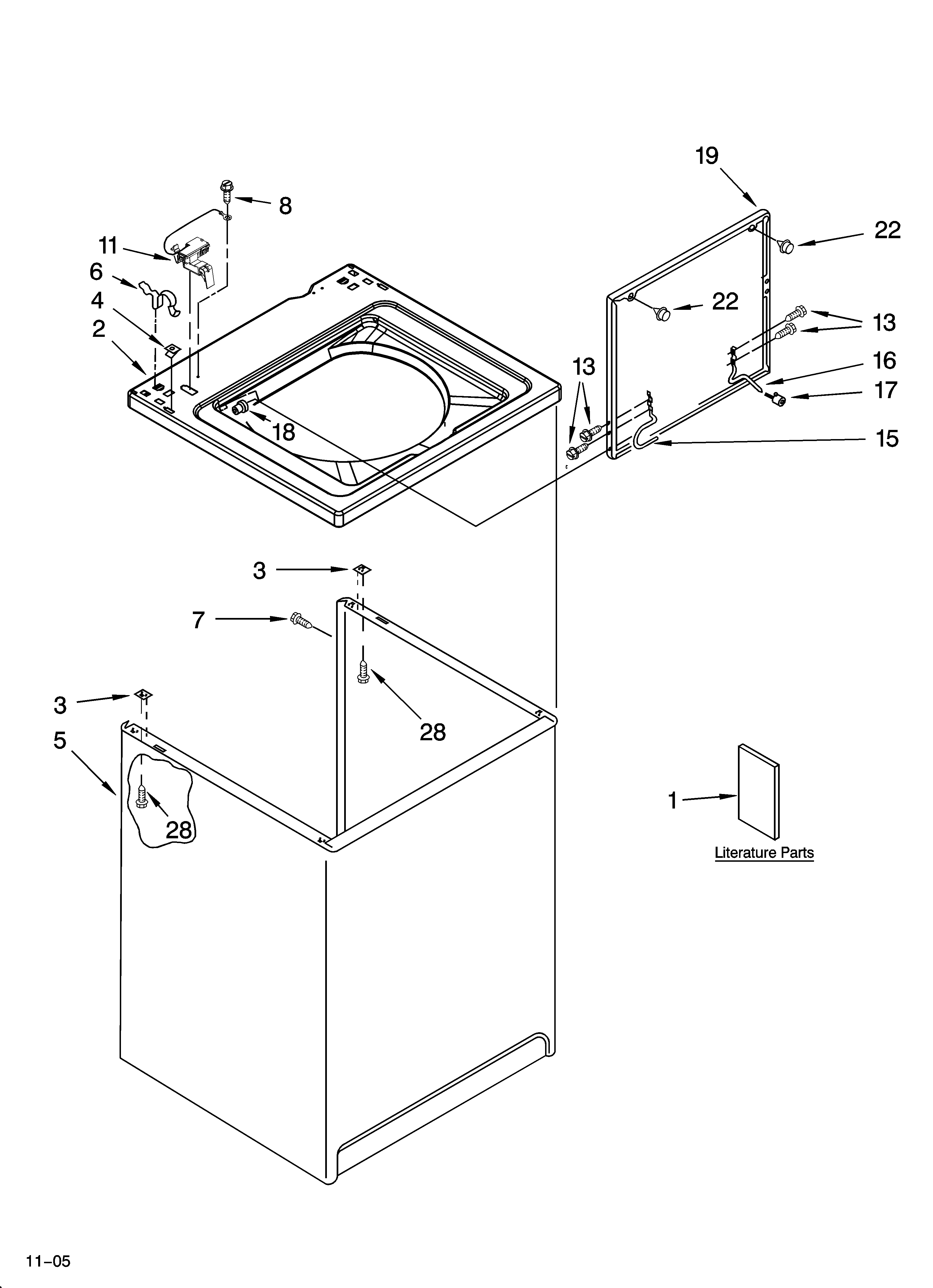 Top and cabinet parts