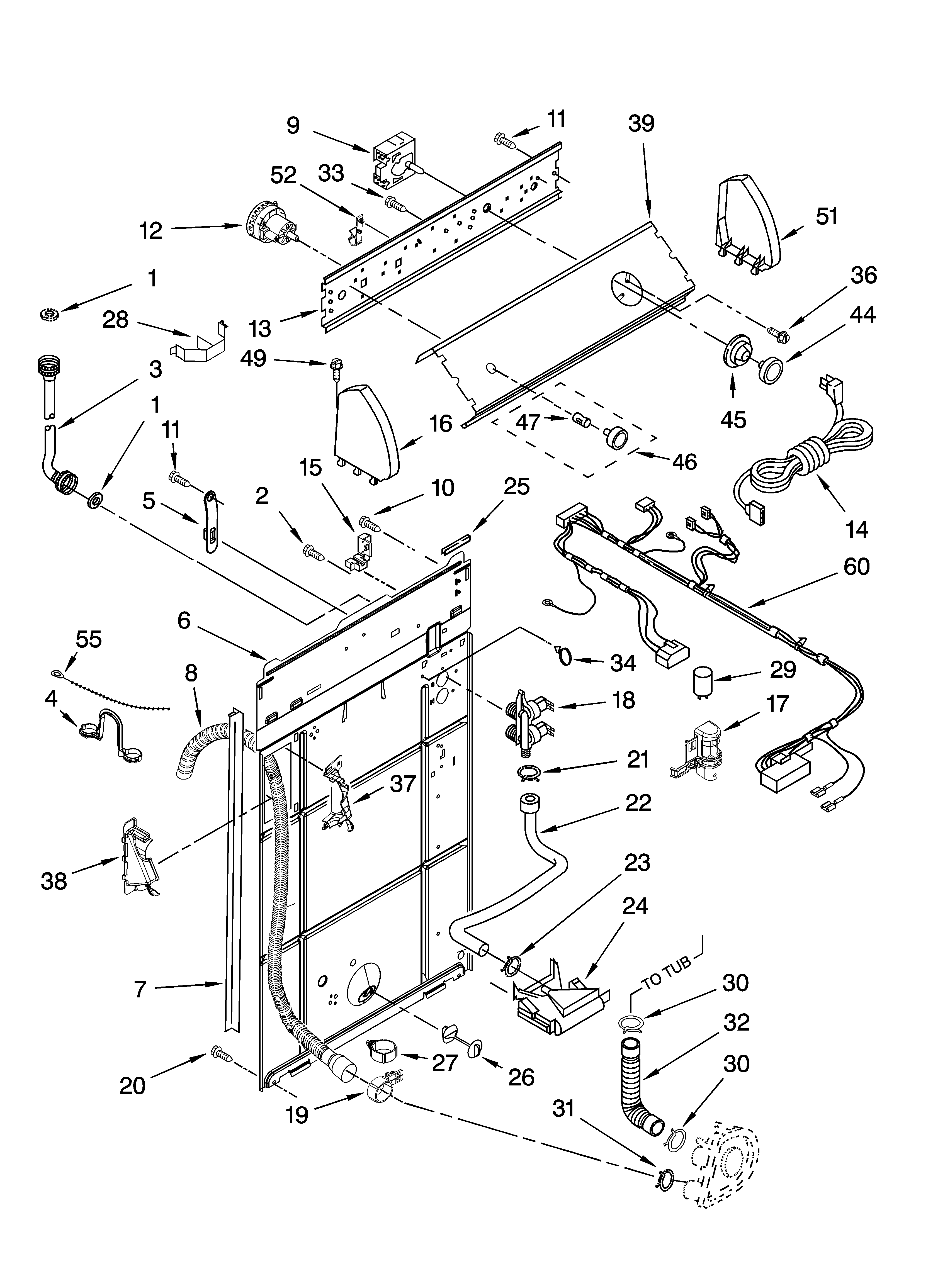Controls and rear panel parts