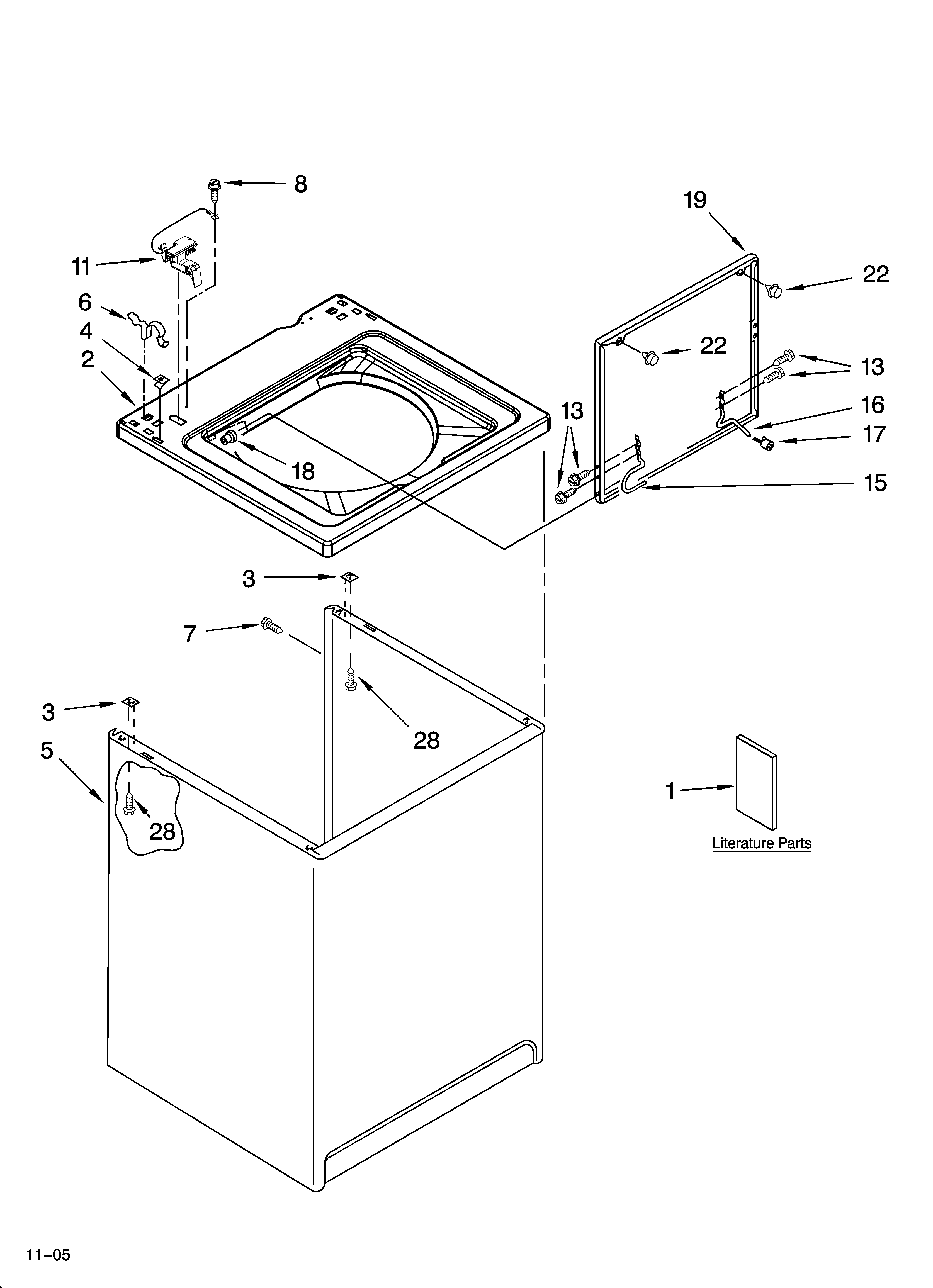 Top and cabinet parts