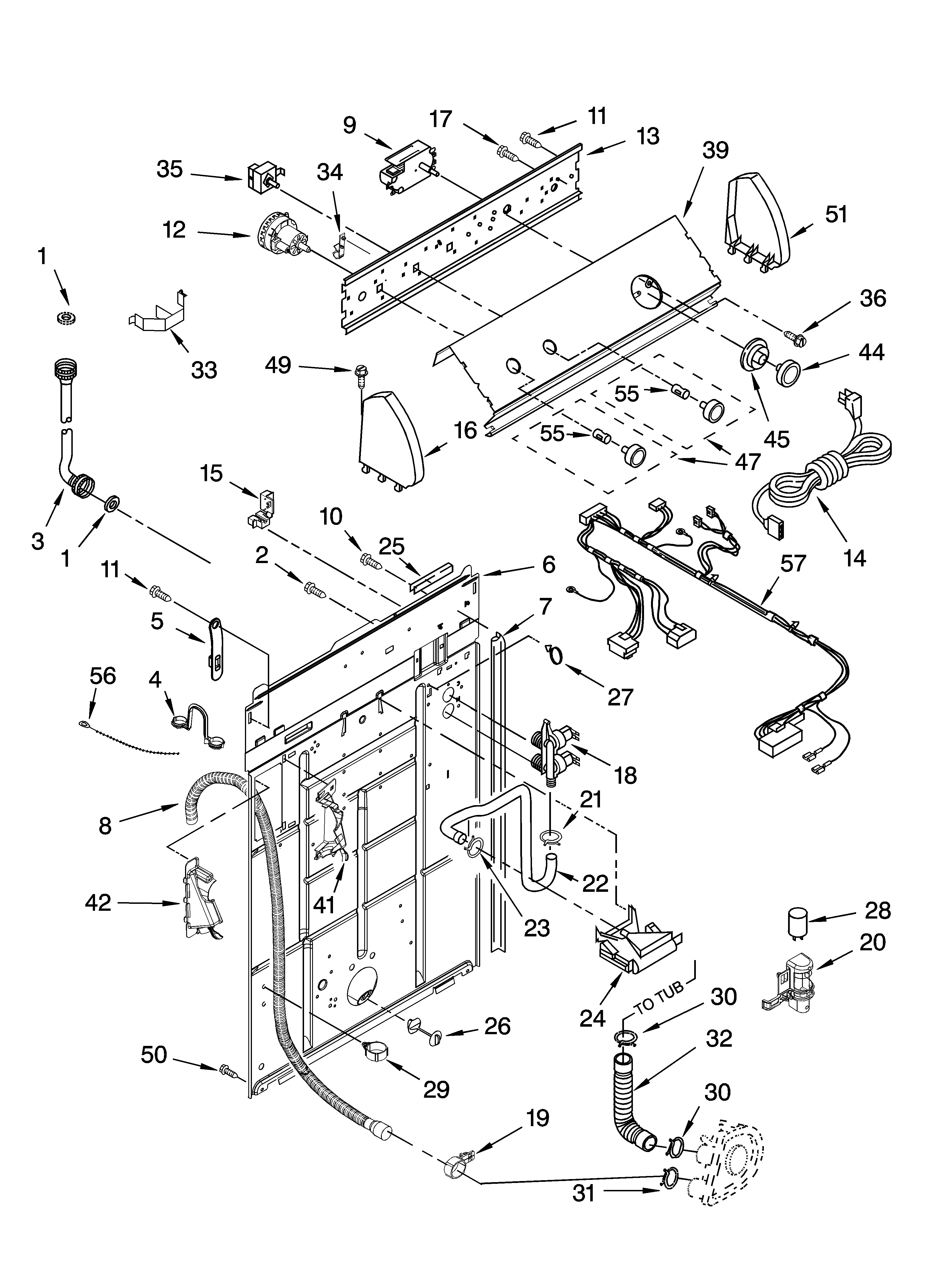 Control and rear panel parts
