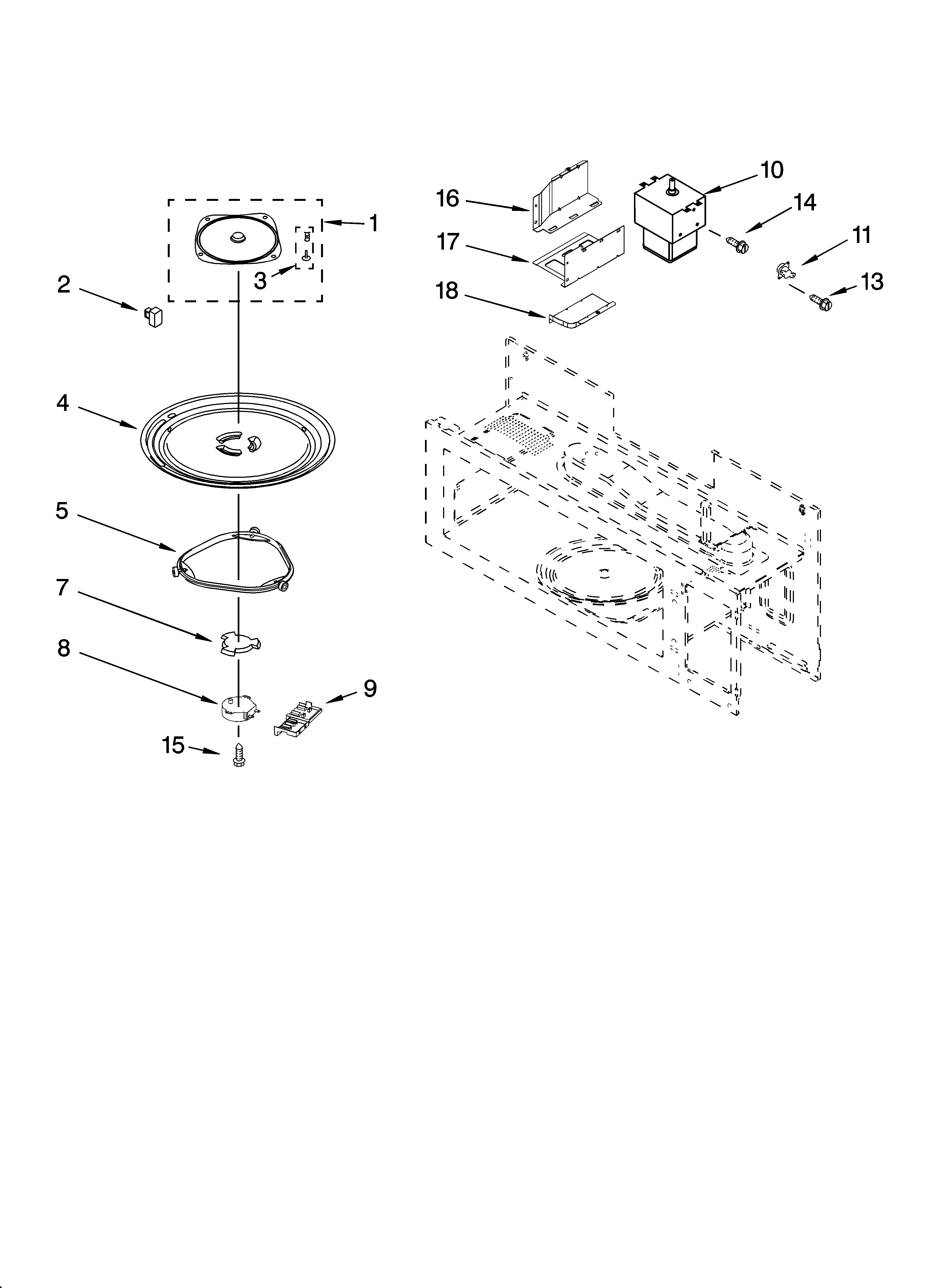 Magnetron and turntable parts