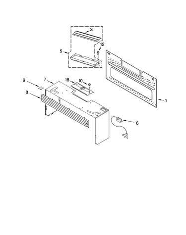 Cabinet and installation parts