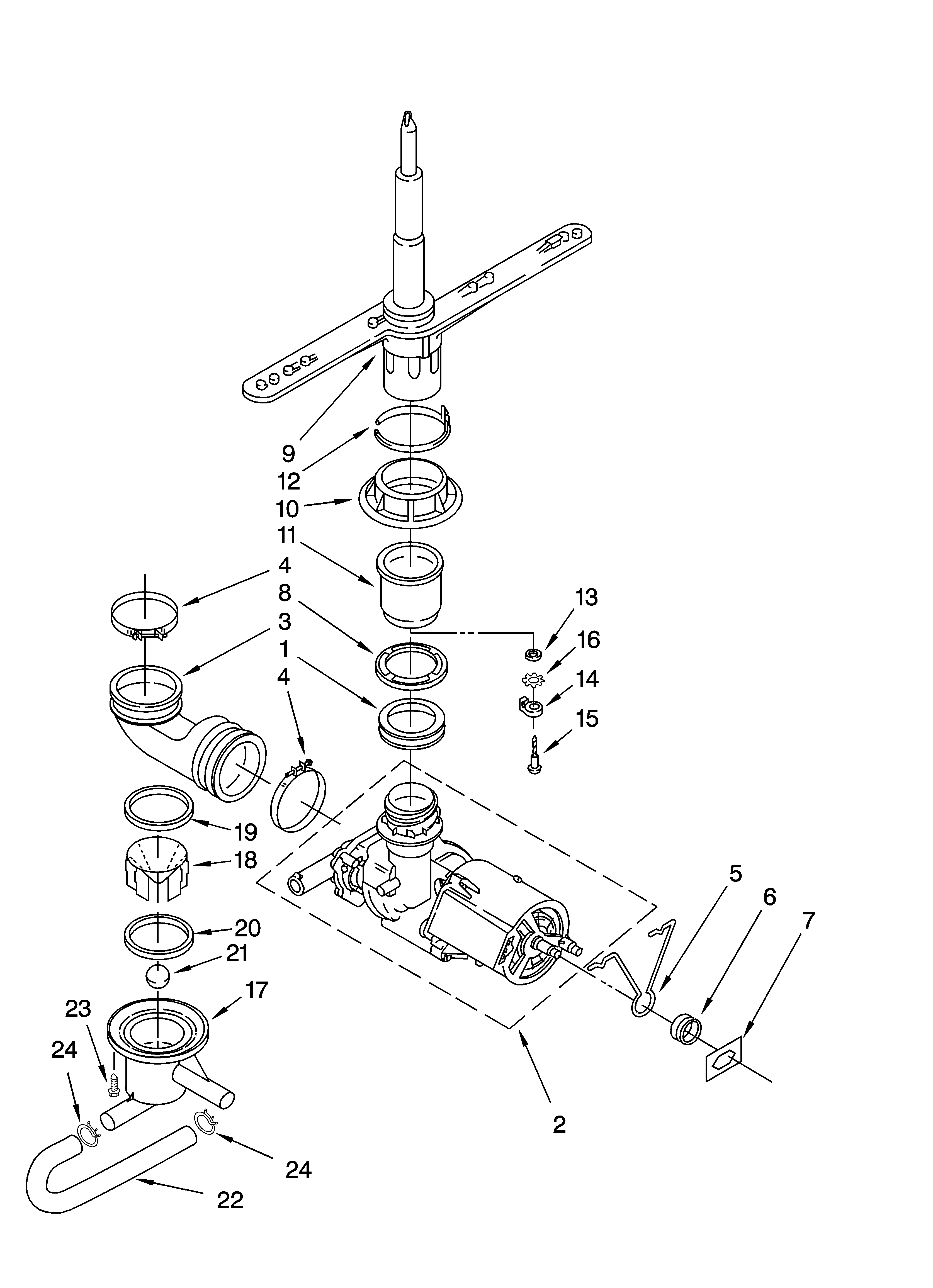 Pump and spray arm parts