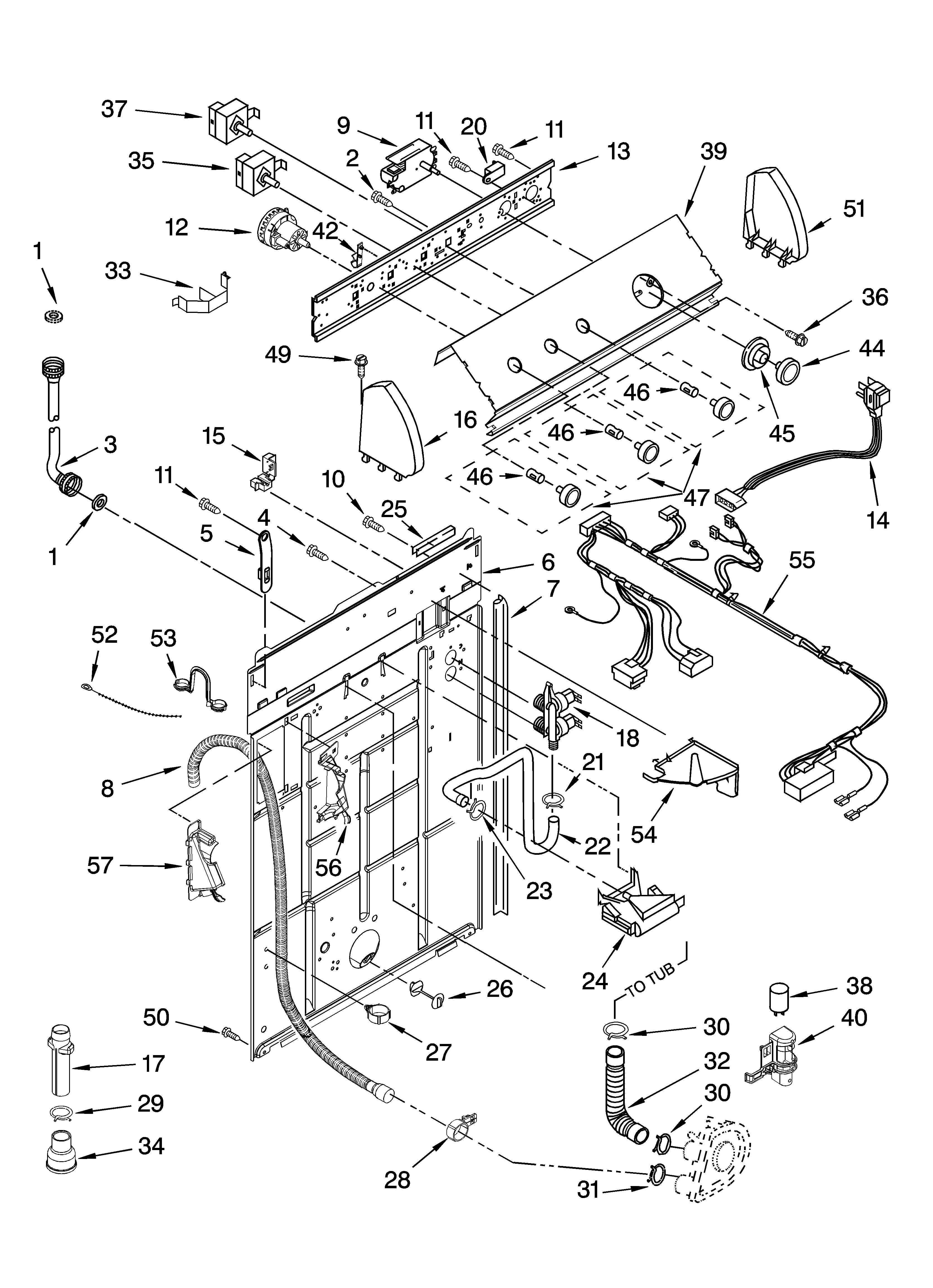 Controls and rear panel parts