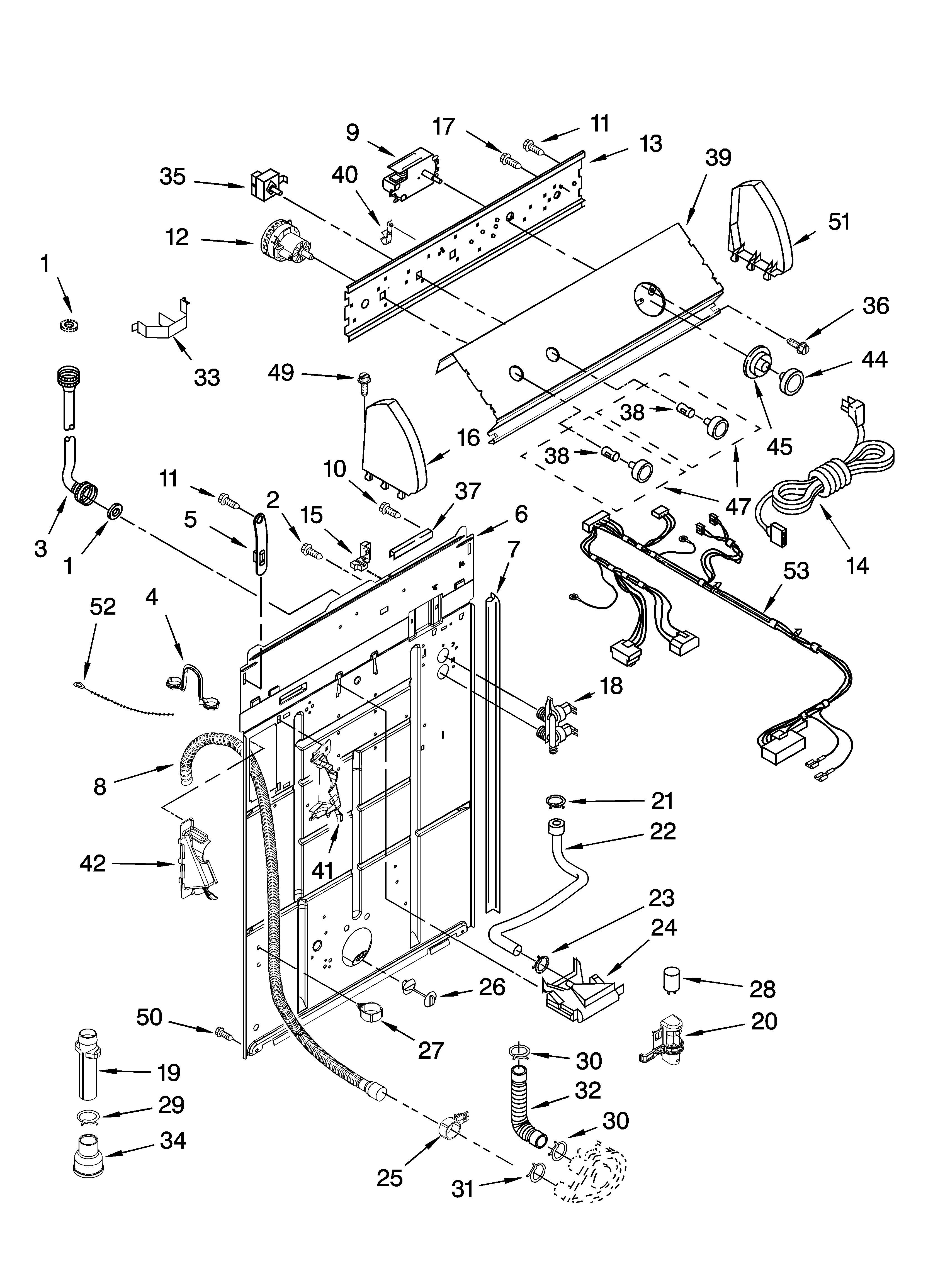 Controls and rear panel parts