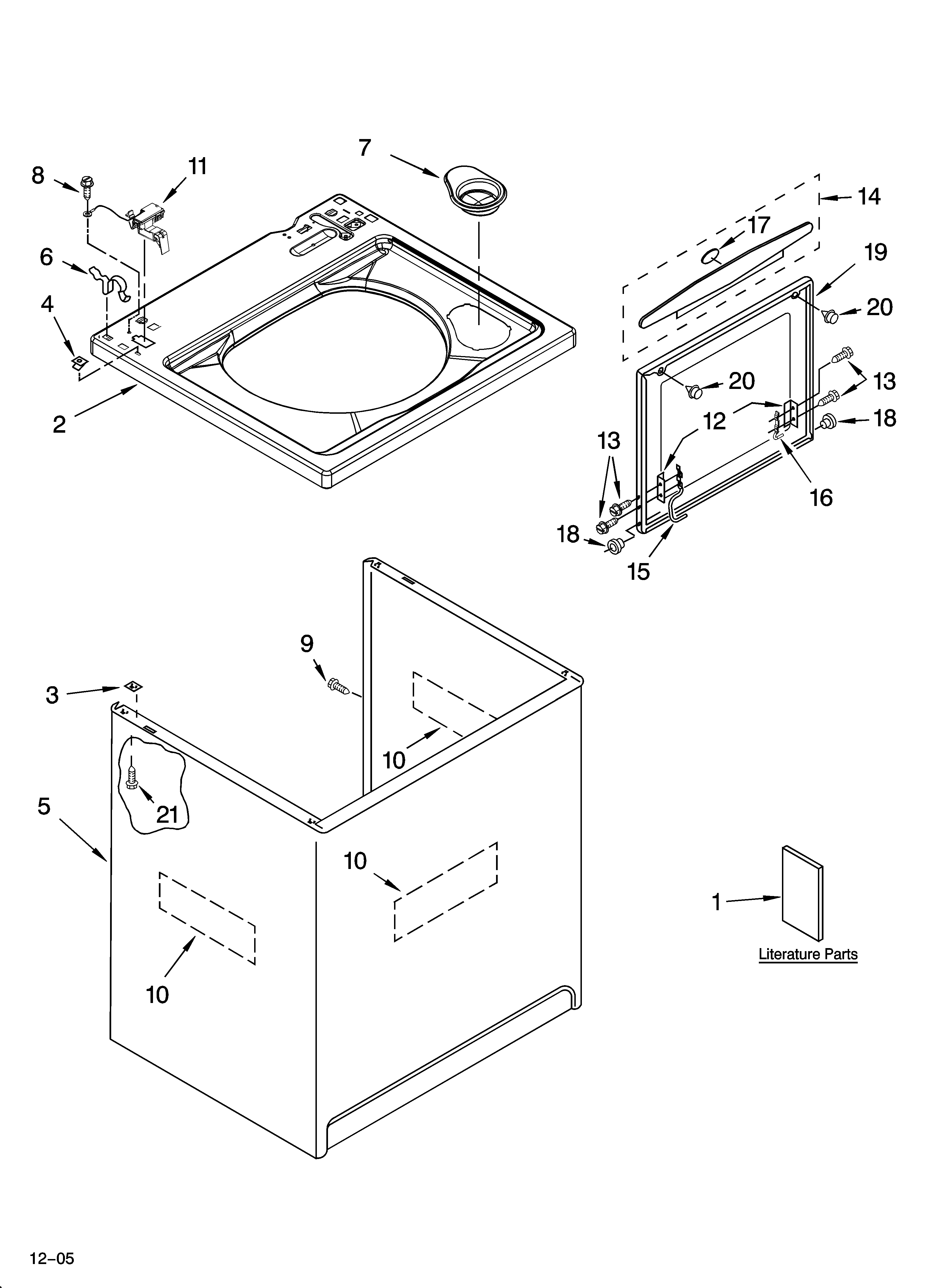 Top and cabinet parts