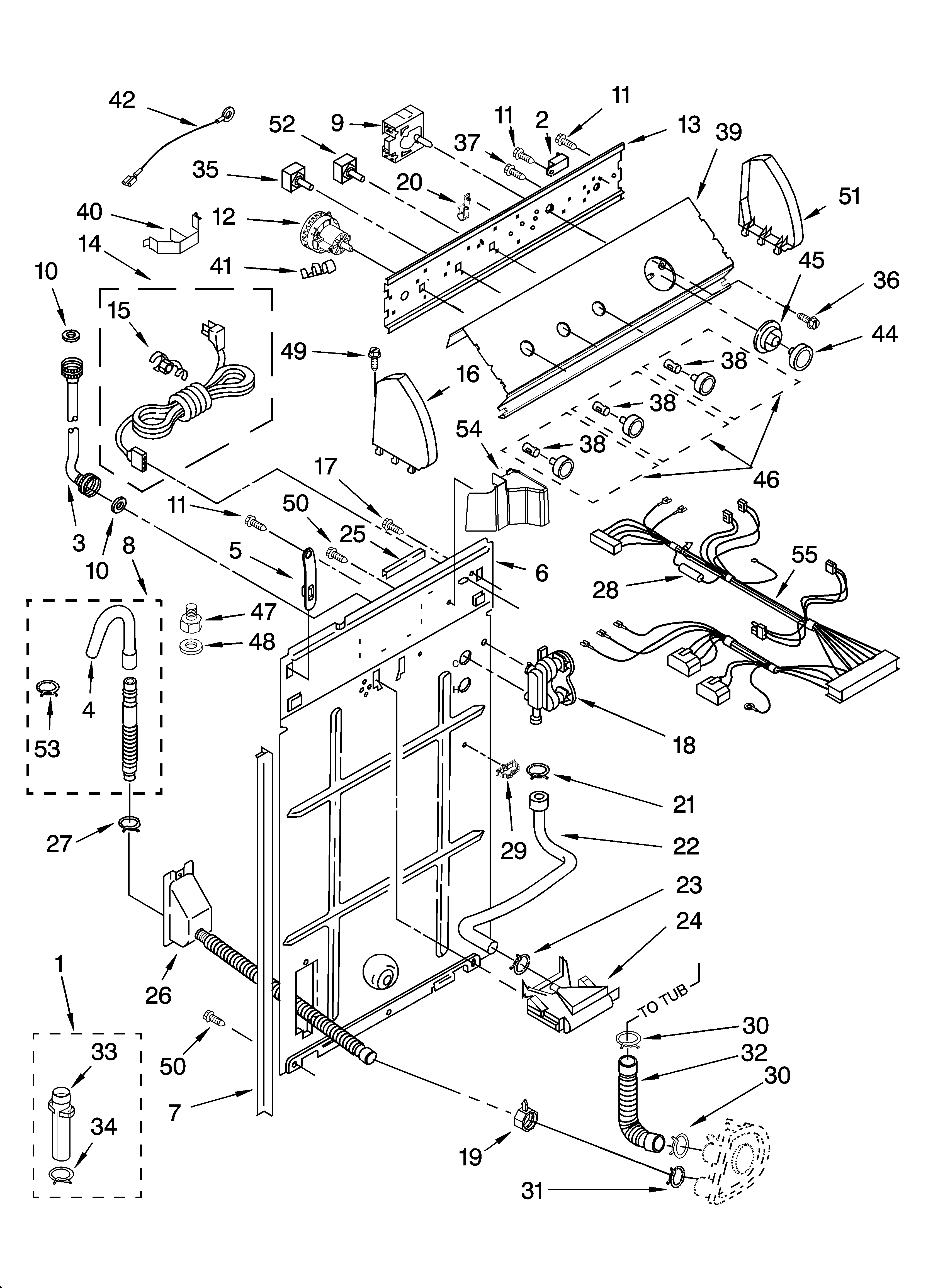 Controls and rear panel parts