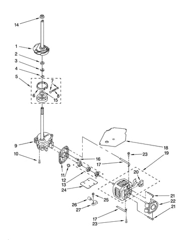 Brake, clutch, gearcase, motor and pump parts