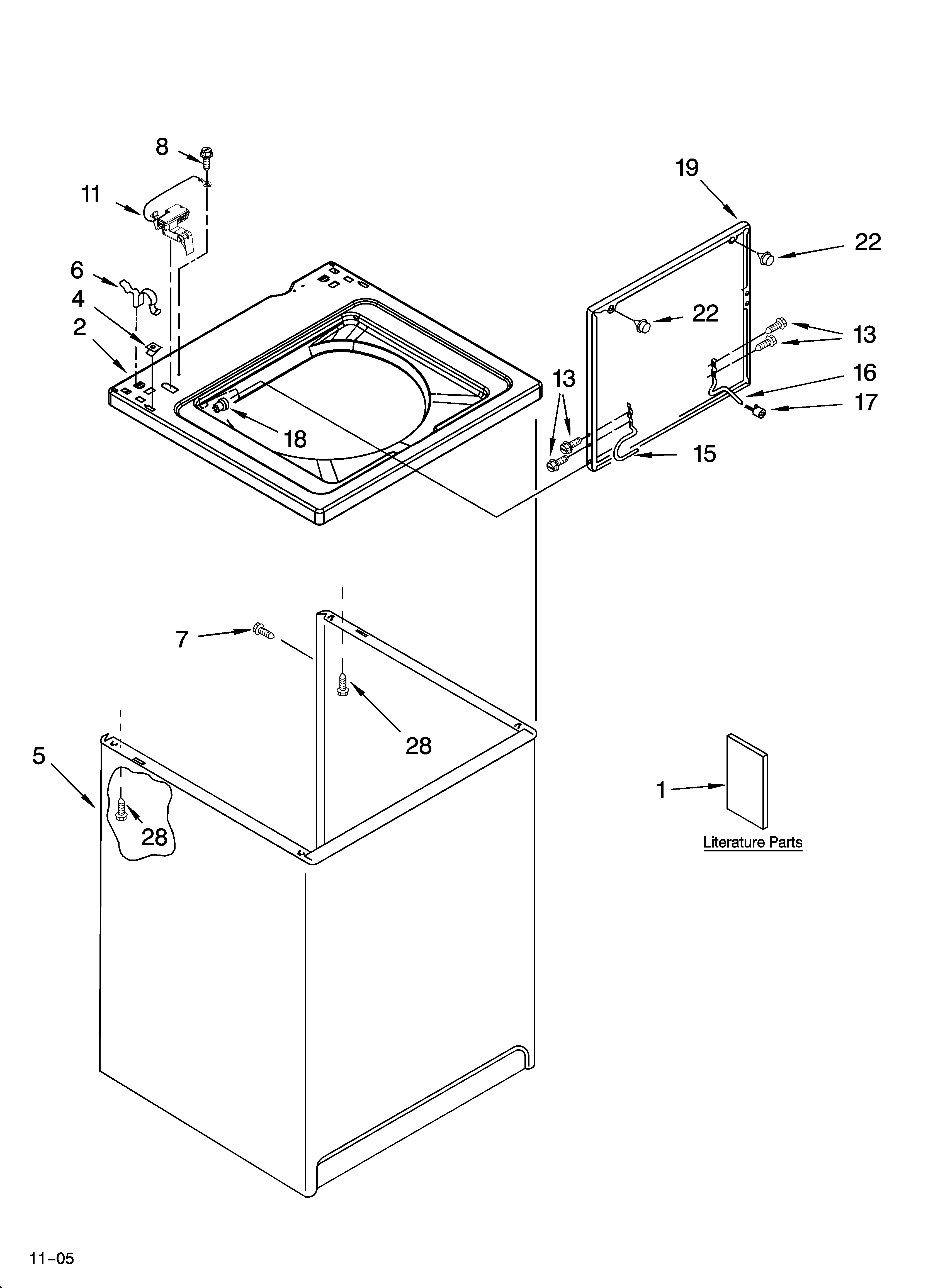 Top and cabinet parts
