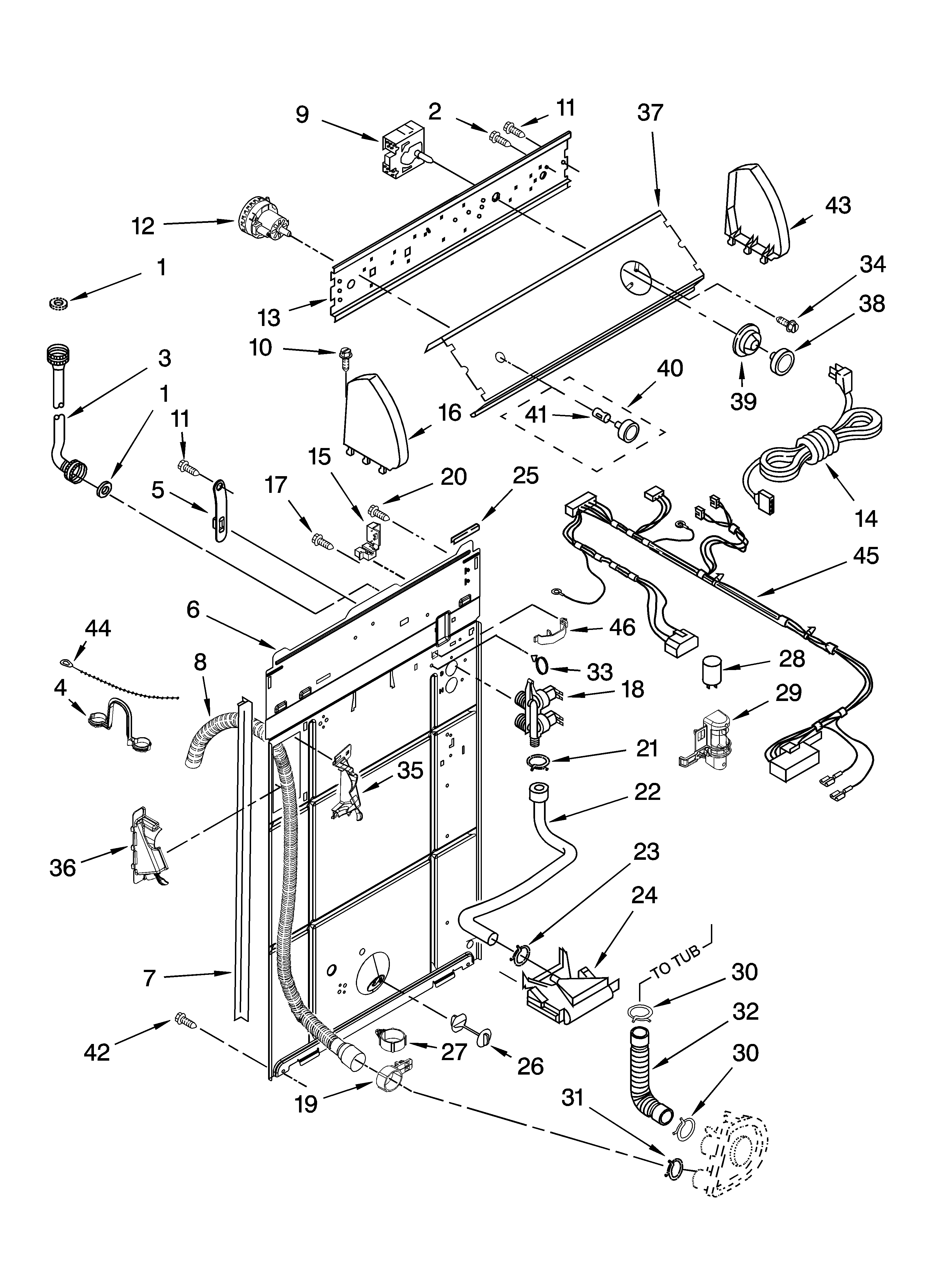 Controls and rear panel parts