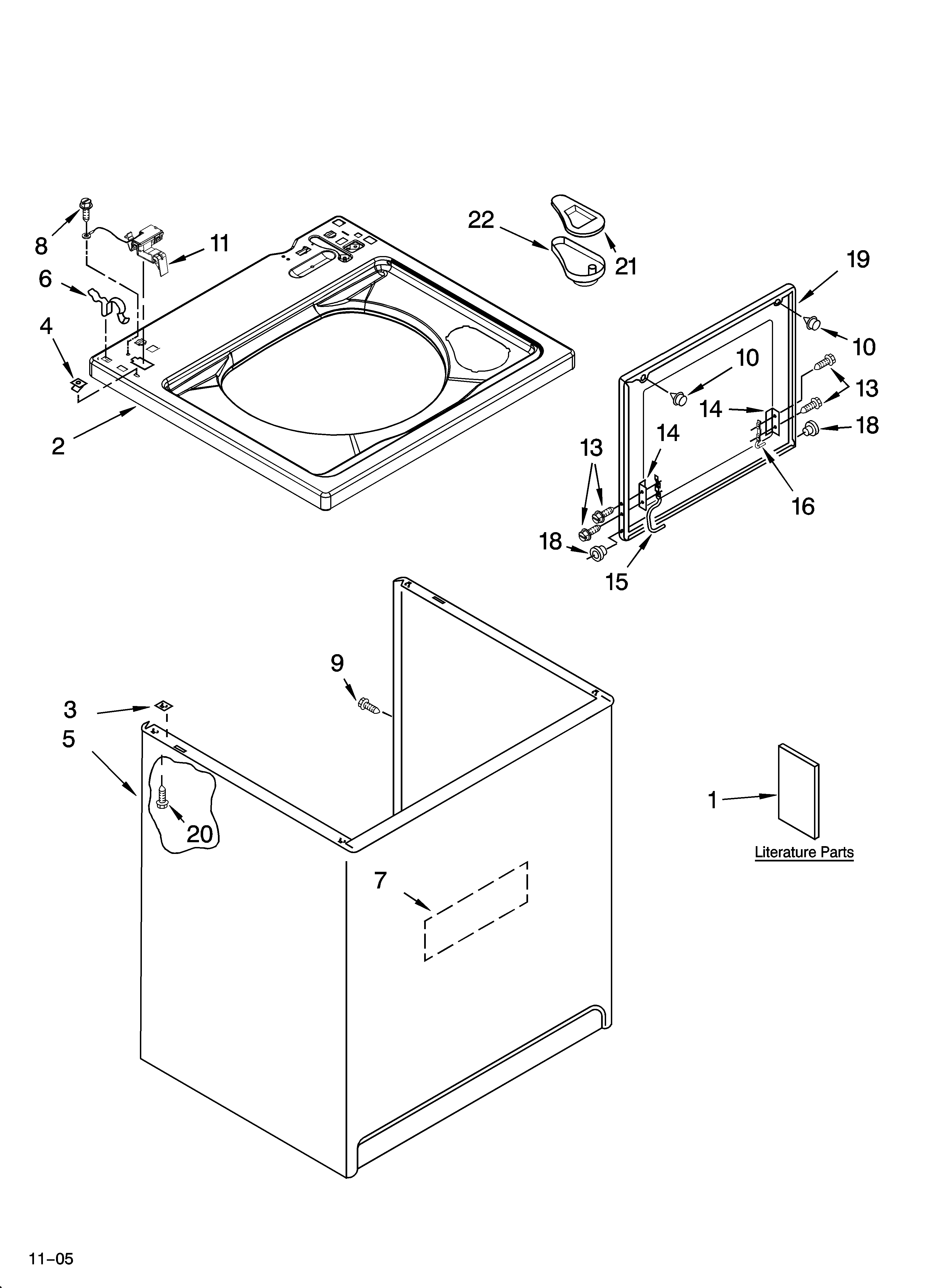 Top and cabinet parts