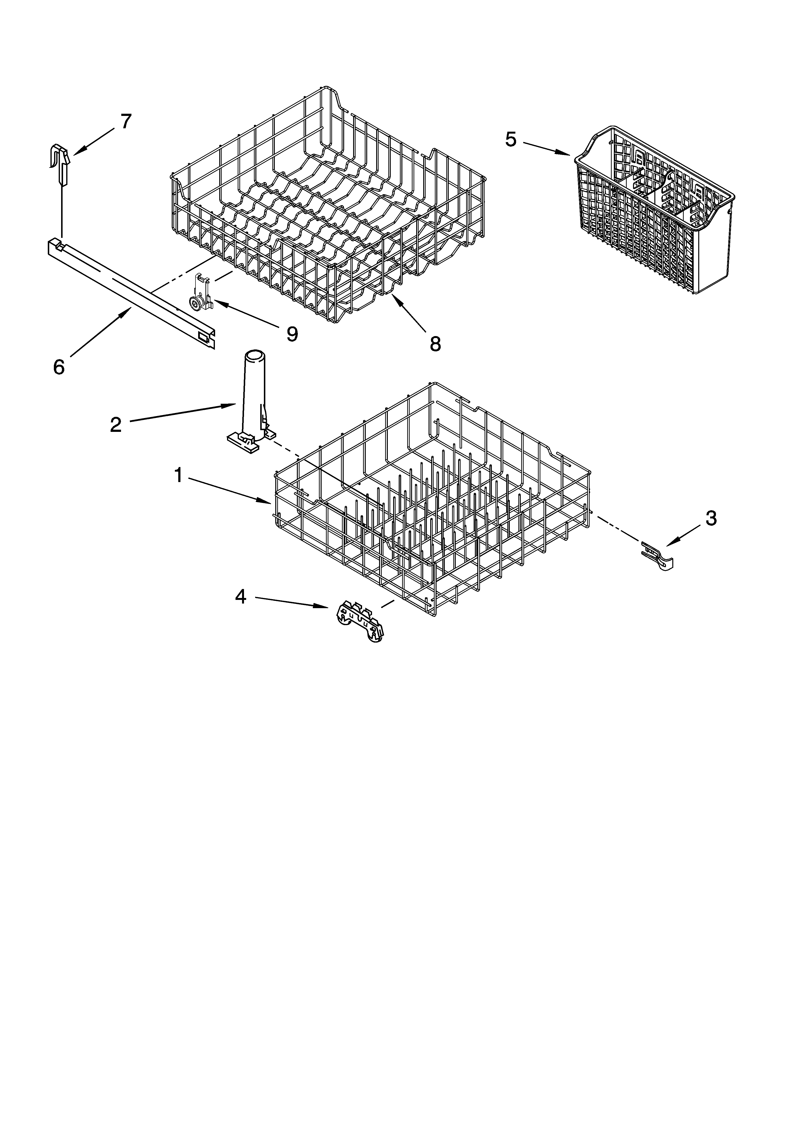 DISHRACK PARTS, OPTIONAL PARTS (NOT INCLUDED)