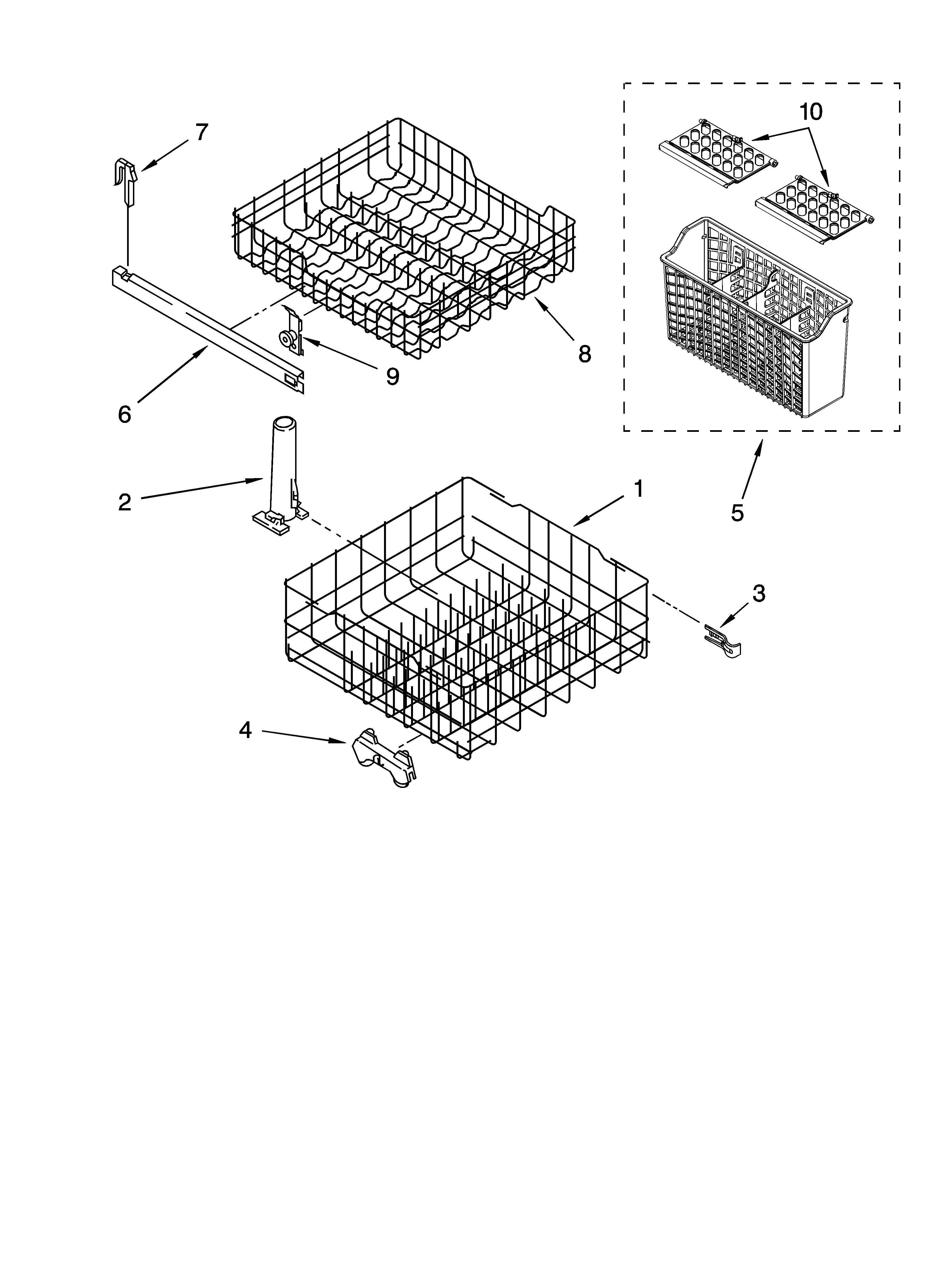 DISHRACK PARTS, OPTIONAL PARTS (NOT INCLUDED)