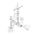Whirlpool DU840SWPS2 pump and spray arm parts diagram