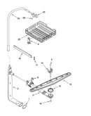 Upper dishrack and water feed parts