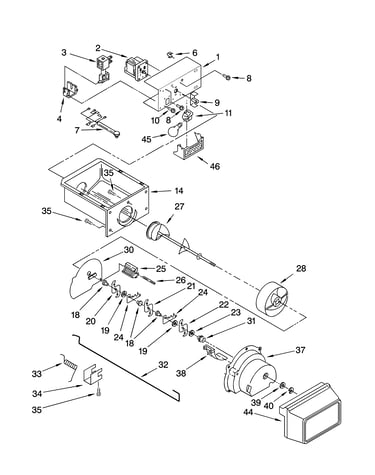 Motor and ice container parts