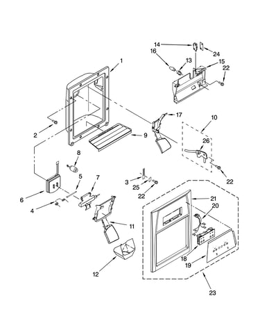 Dispenser front parts