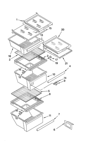 Refrigerator shelf parts