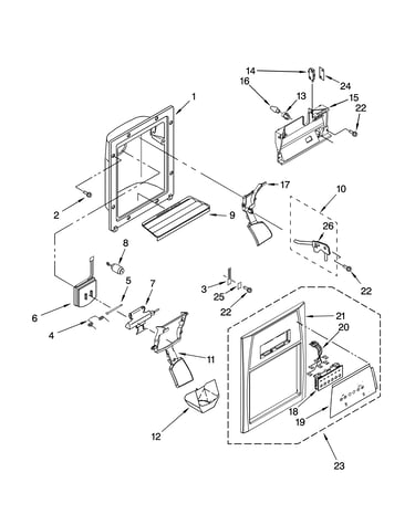 Dispenser front parts
