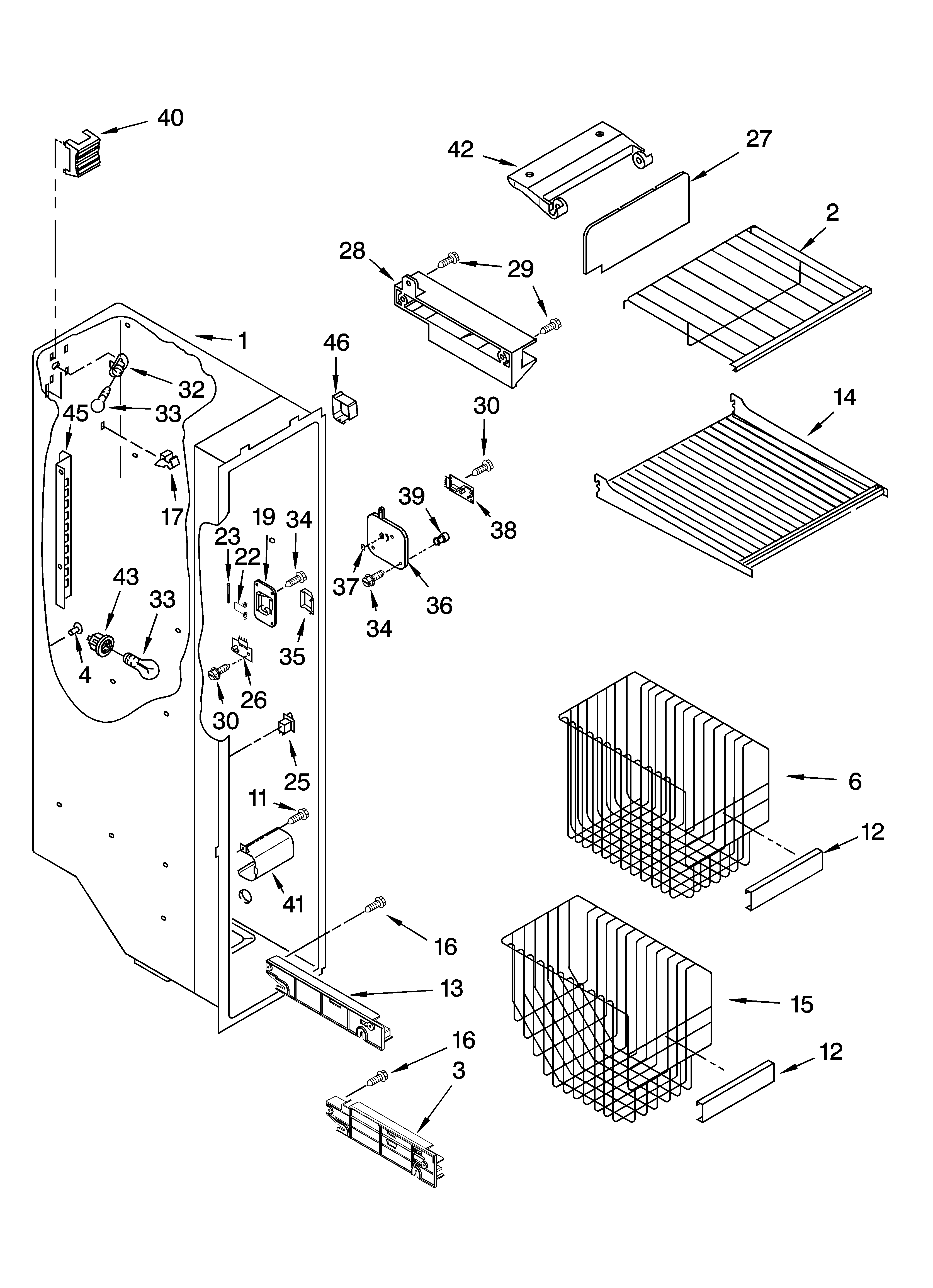 Freezer liner parts