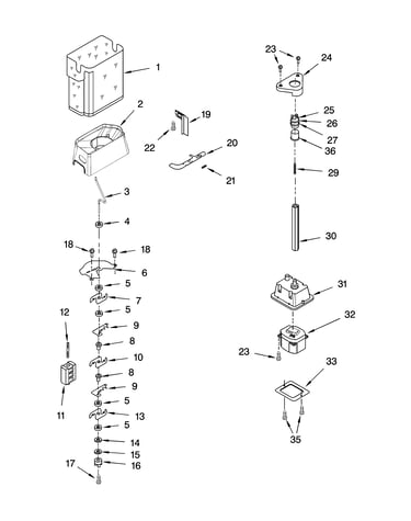 Motor and ice container parts