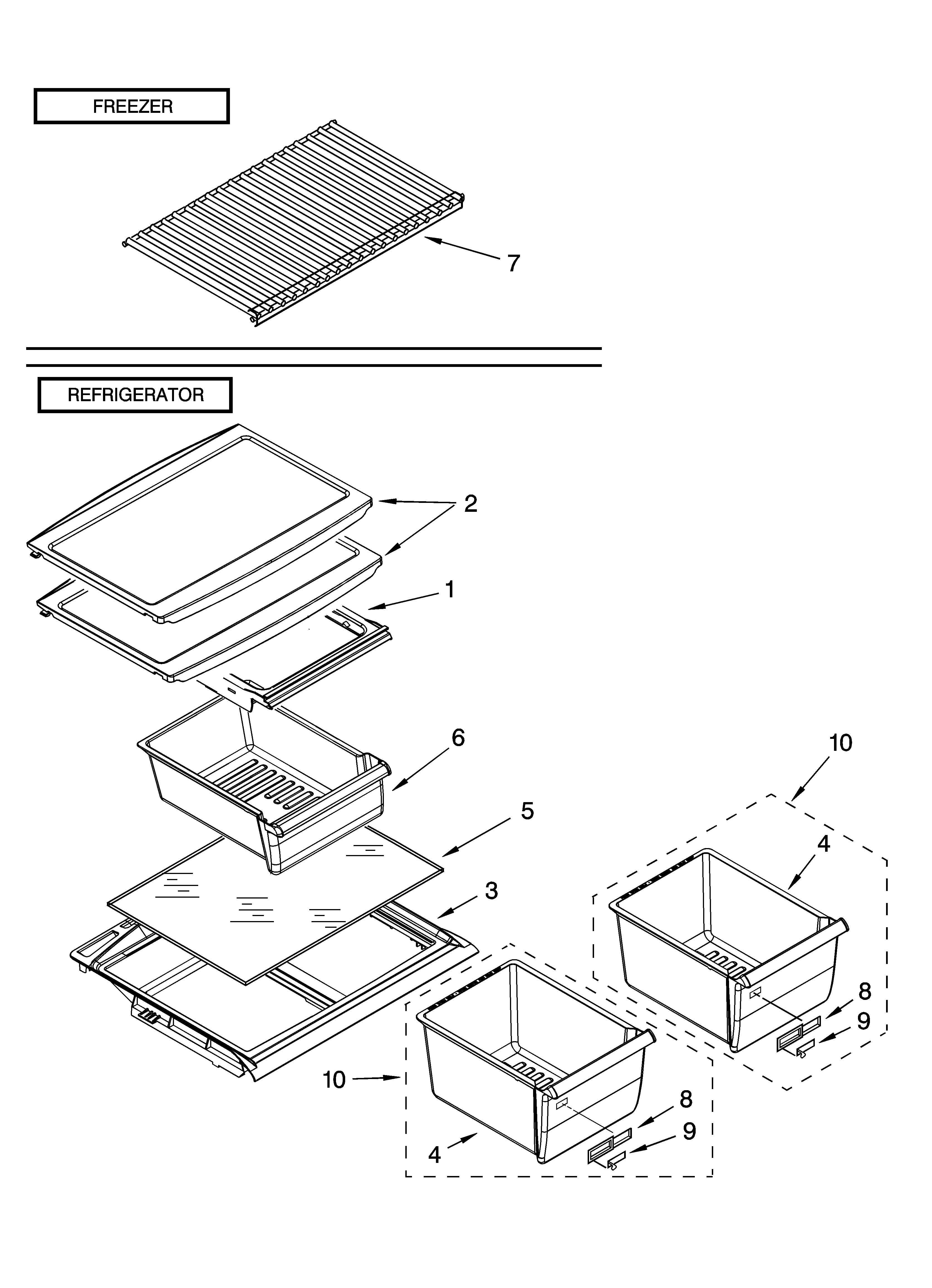 Shelf parts, optional parts