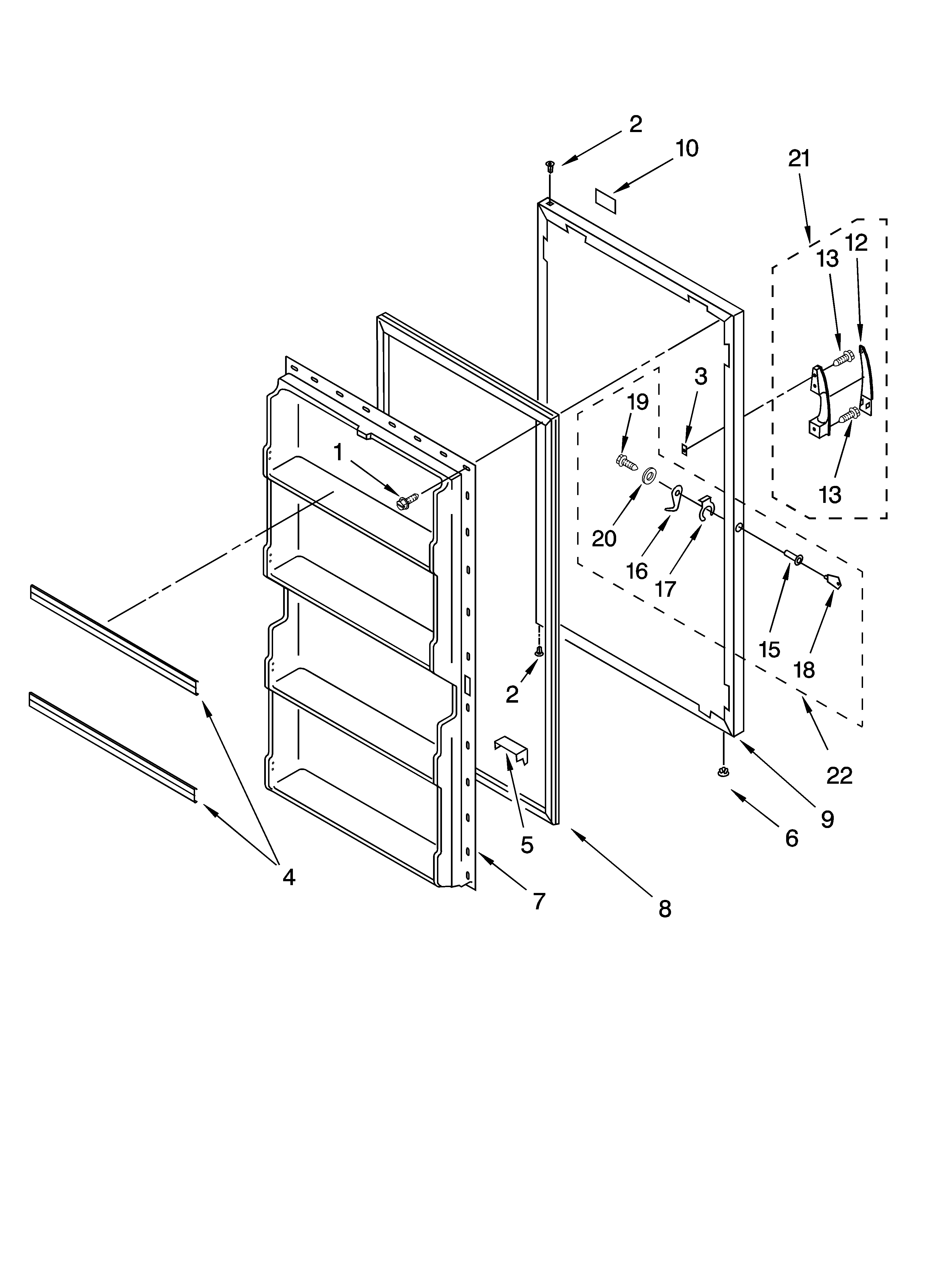 Door parts, optional parts (not included)